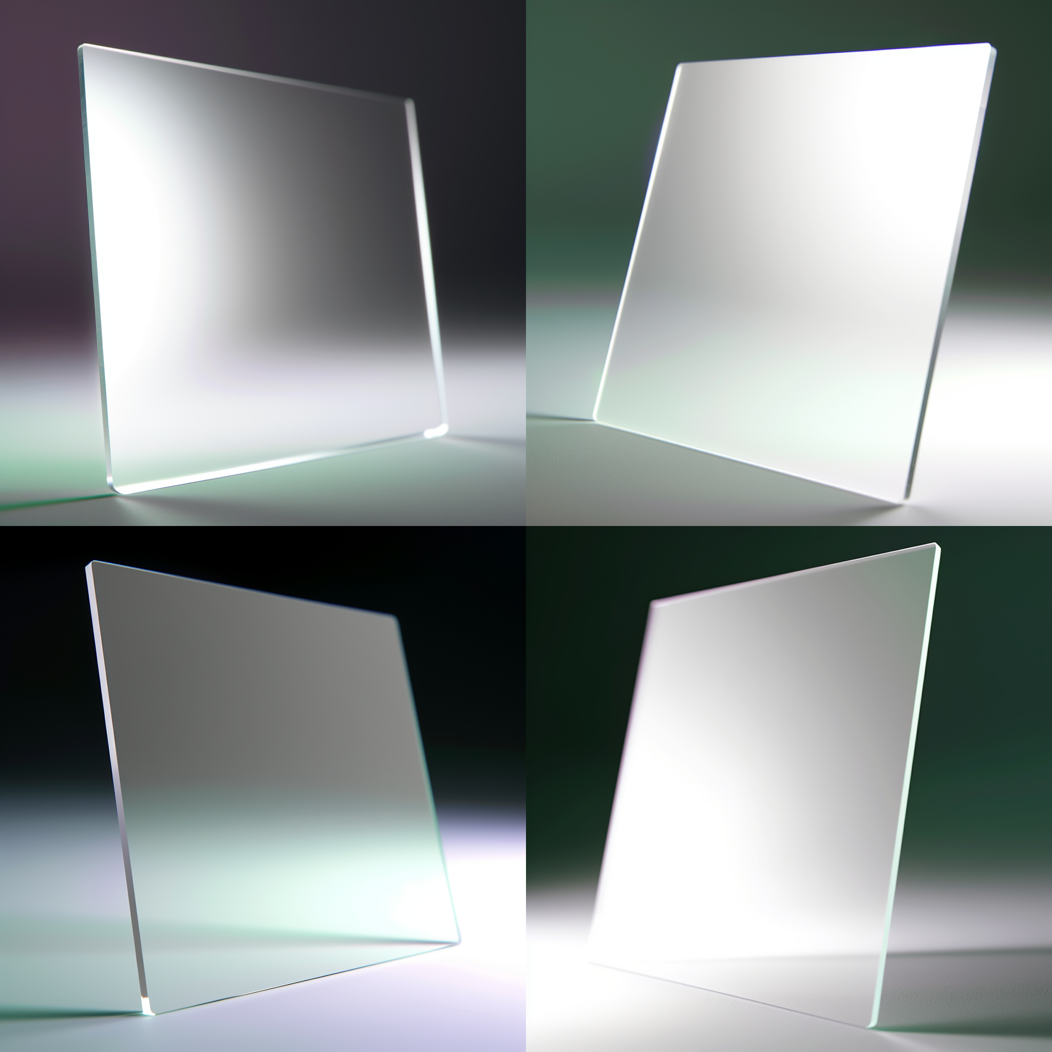 显示直立放置的亚克力板的图像（正面观察）。