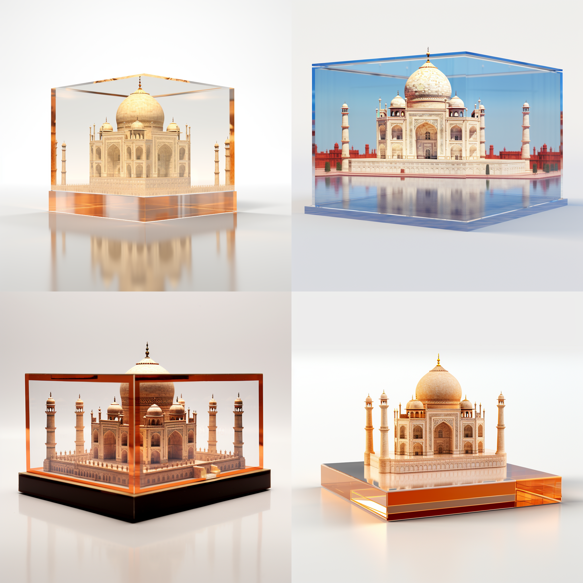 亚克力展示盒，泰姬陵，3d渲染，产品图片