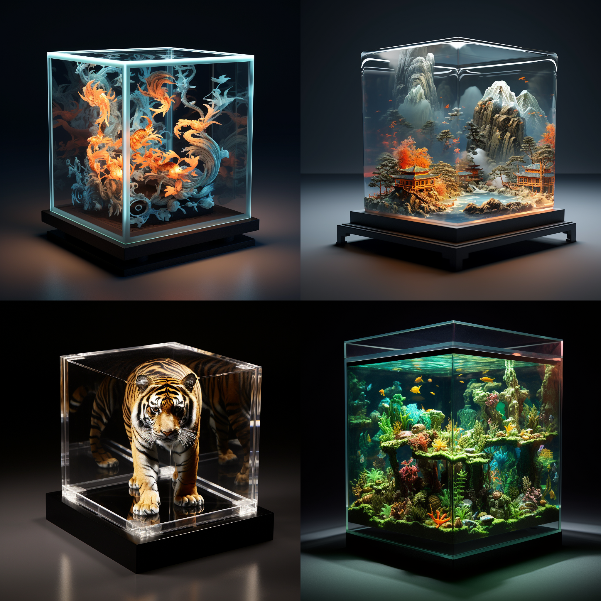 亚克力展示盒，西施，3d渲染，产品图片，细节