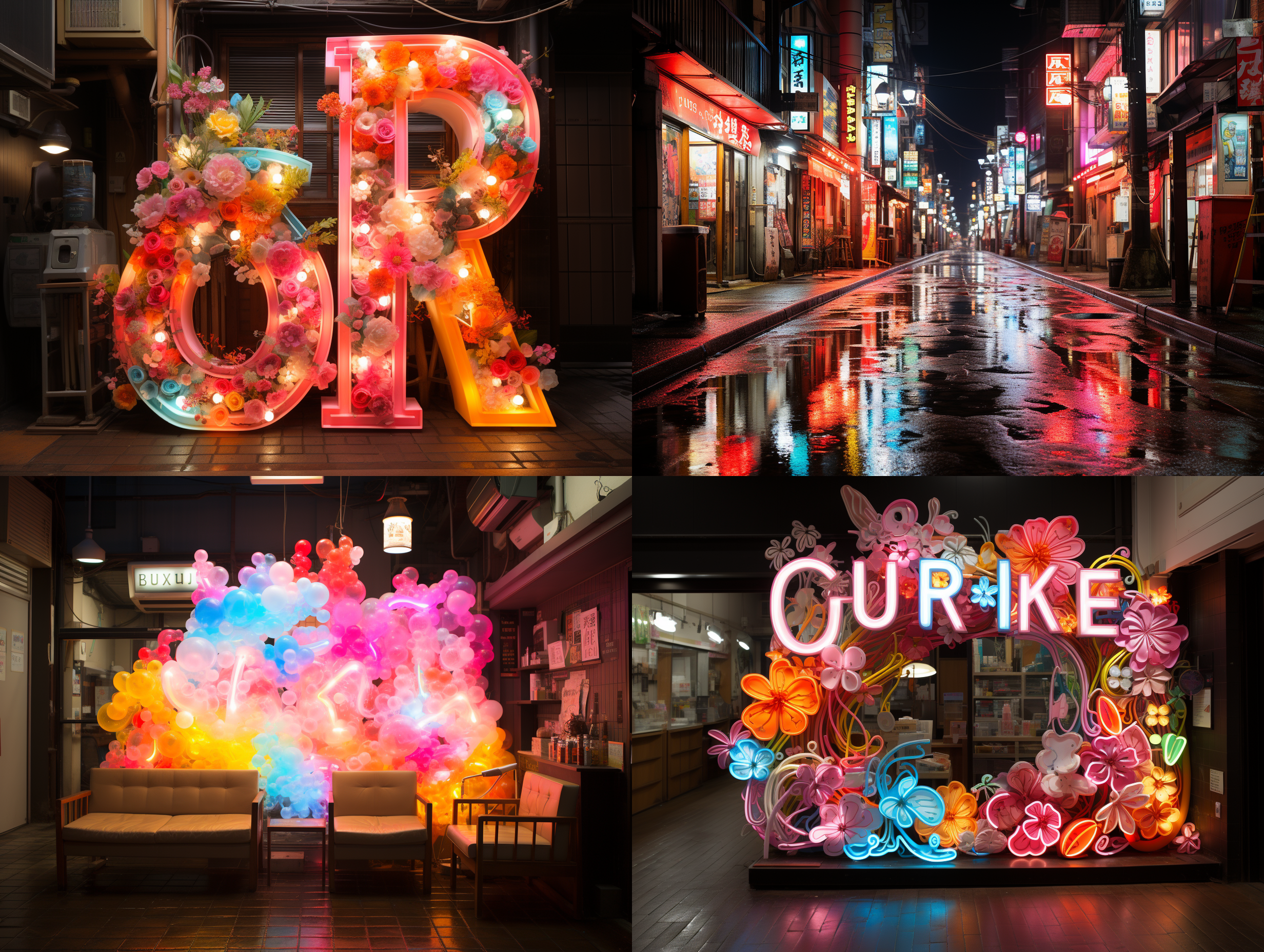 霓虹灯 显示字母：okuruma