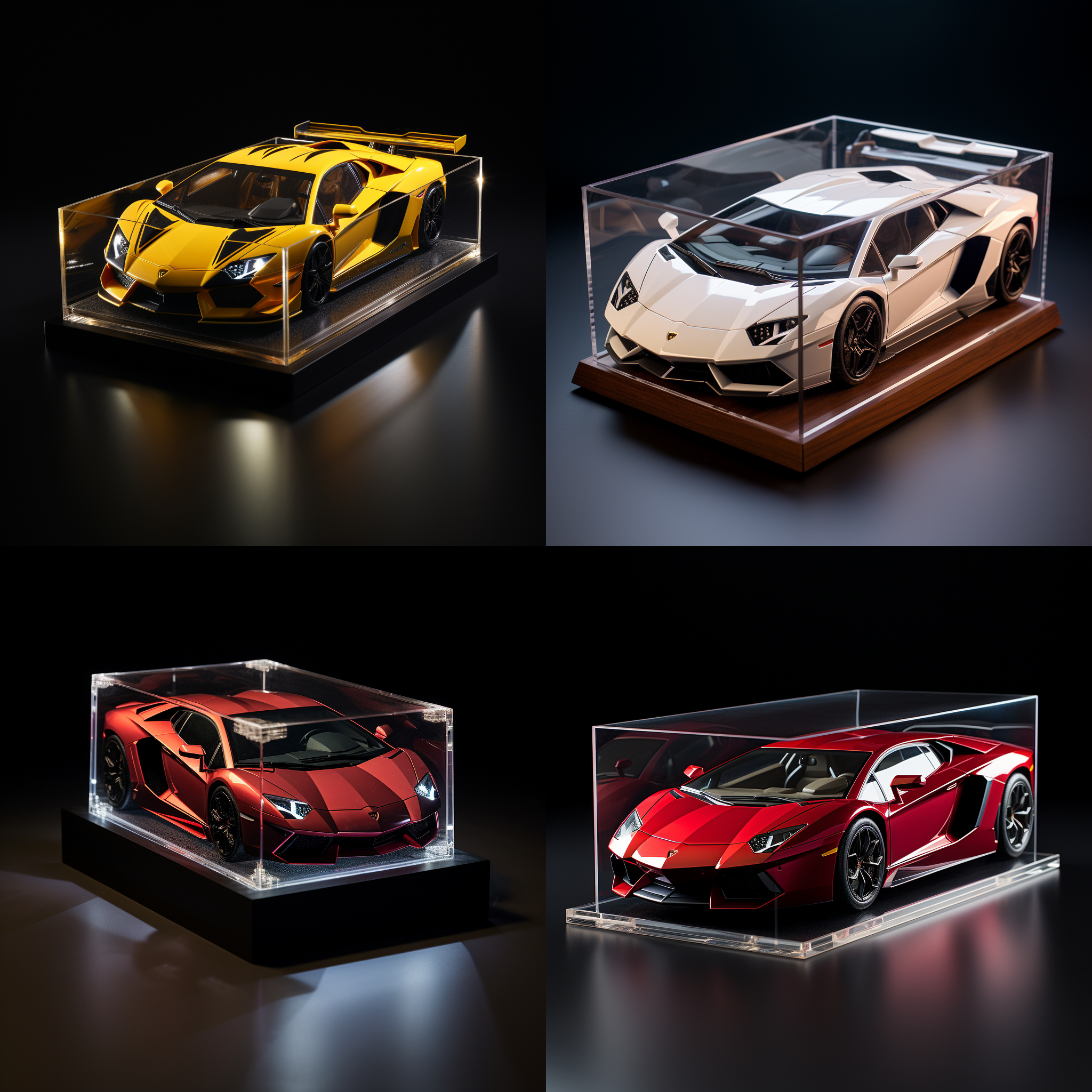 亚克力展示盒，兰博基尼aventador，3d渲染，产品图片