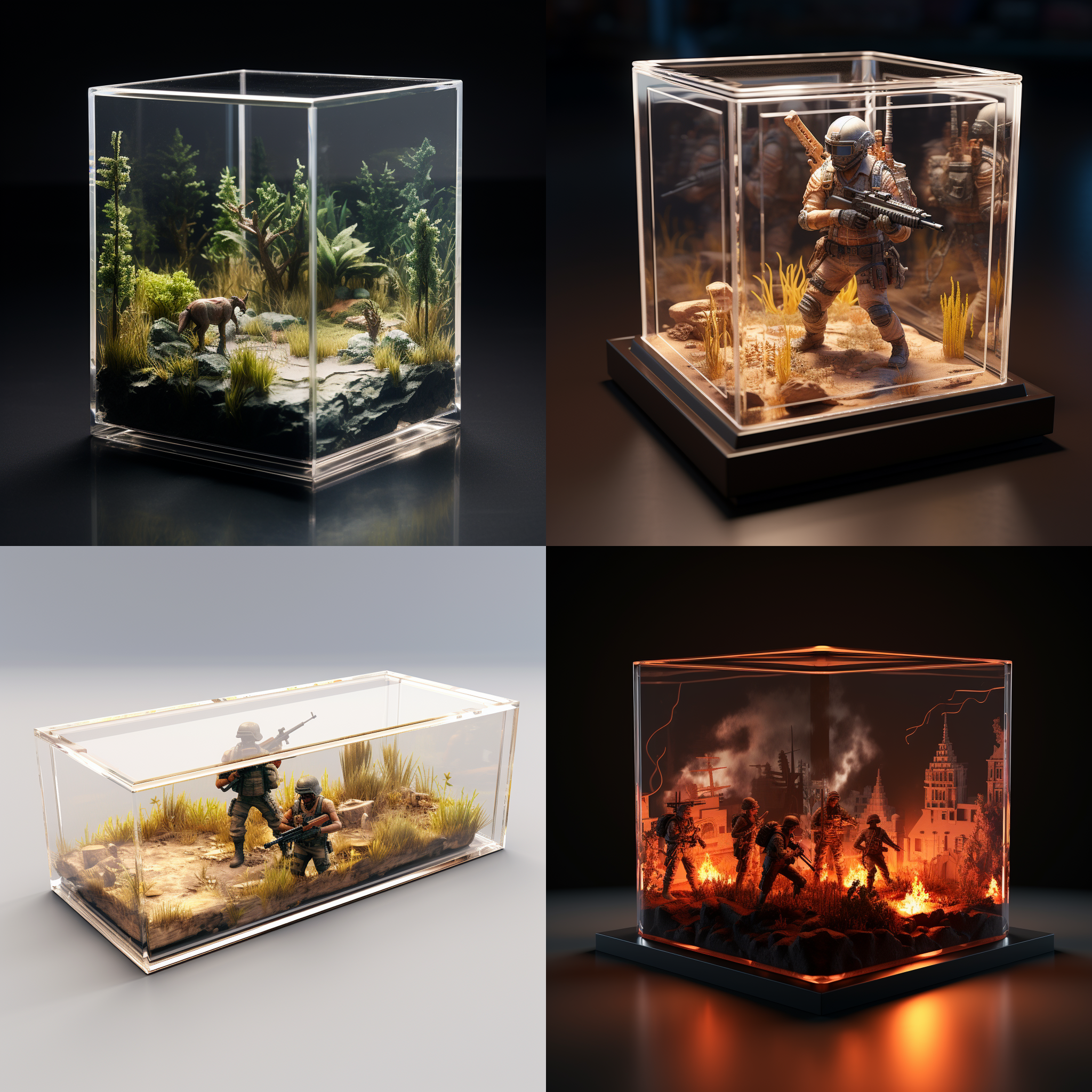 亚克力展示盒，绝地求生，3d渲染，产品图片