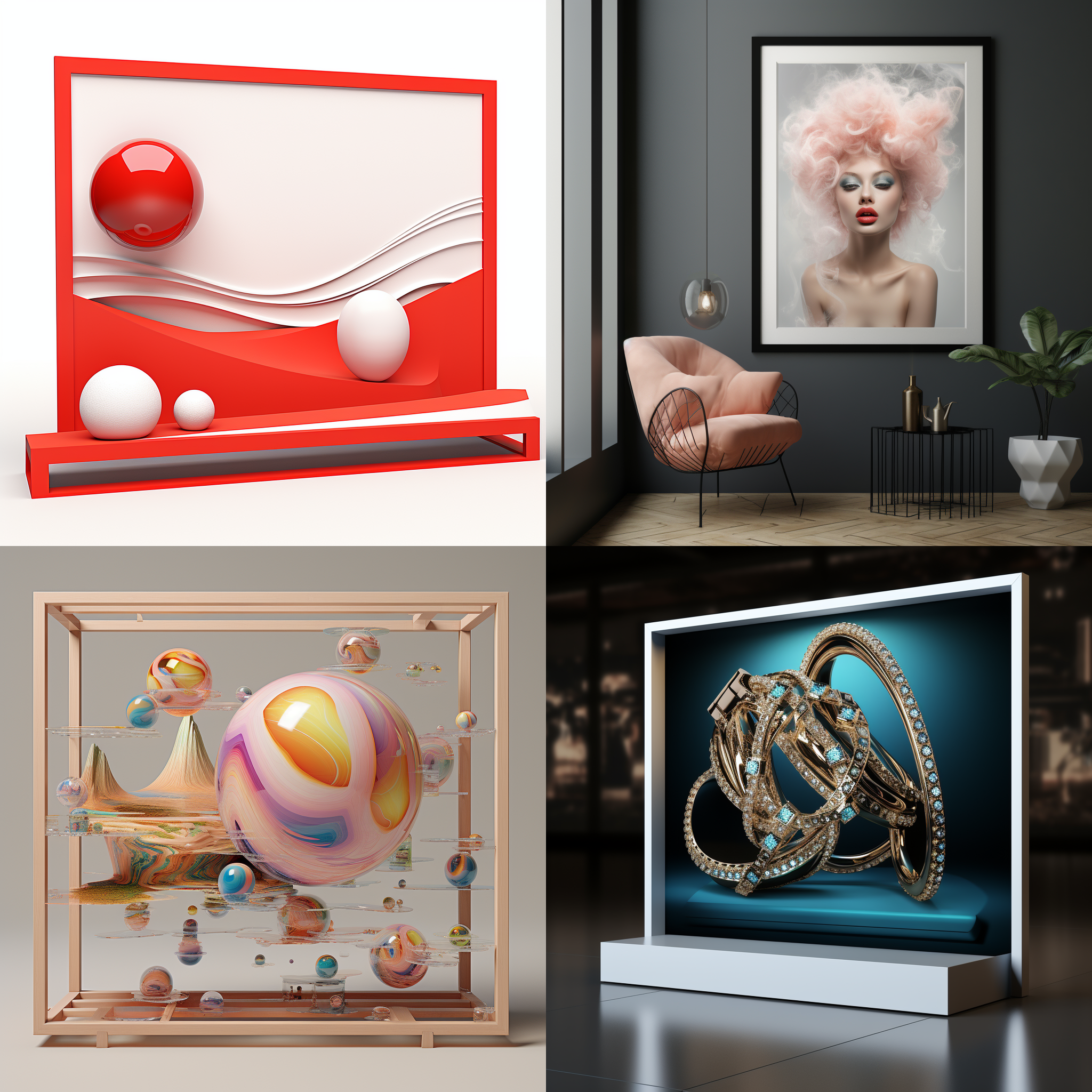 亚克力相框，3d渲染，产品图片