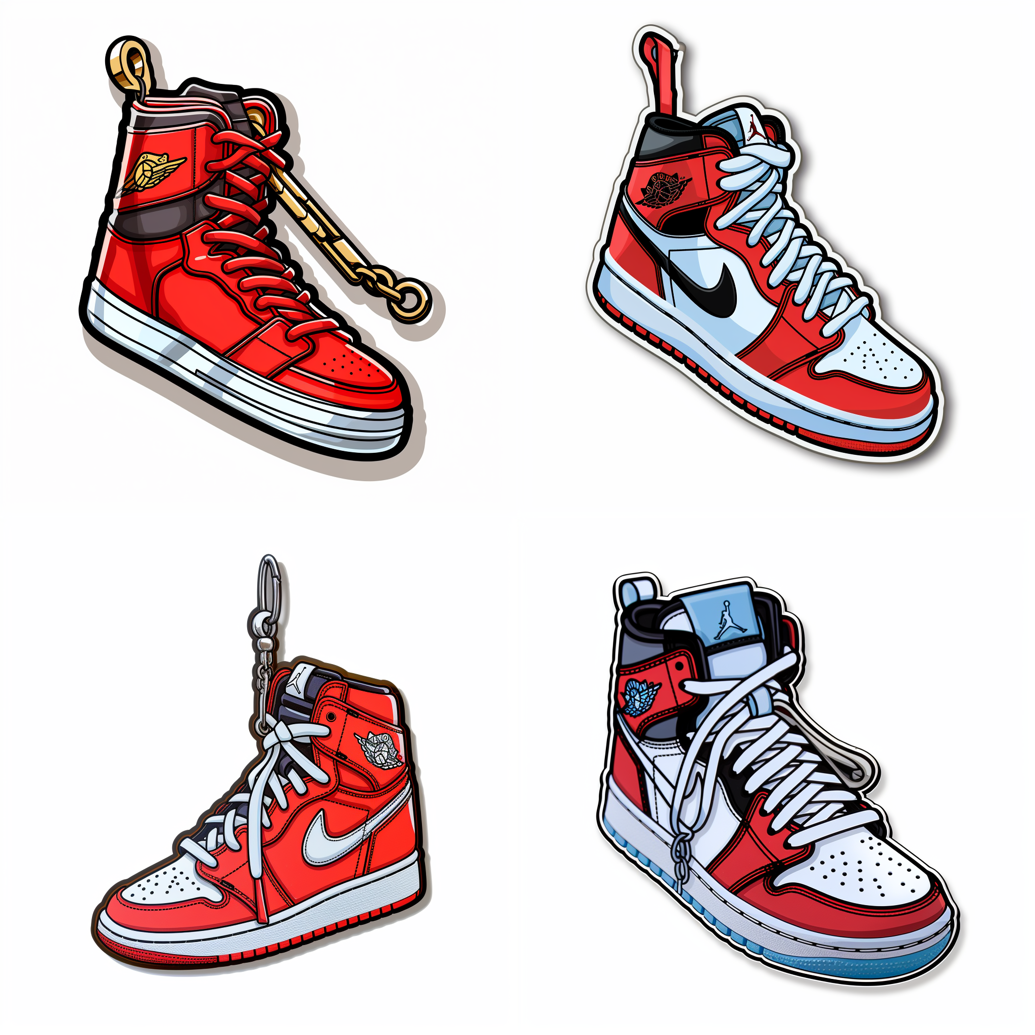 设定稿，亚克力钥匙扣，air jordan 1，白底背景