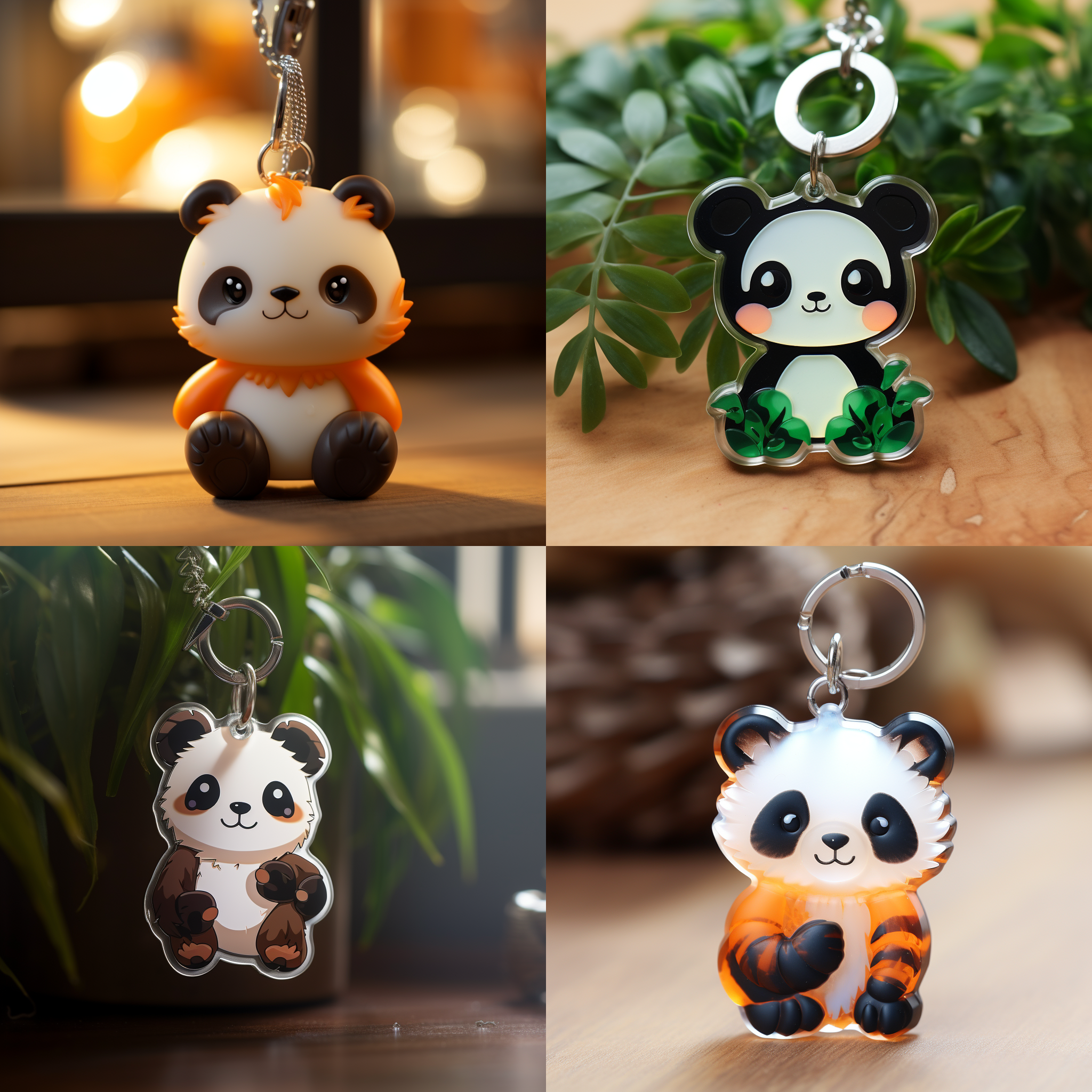 亚克力钥匙扣，熊猫，可爱的
