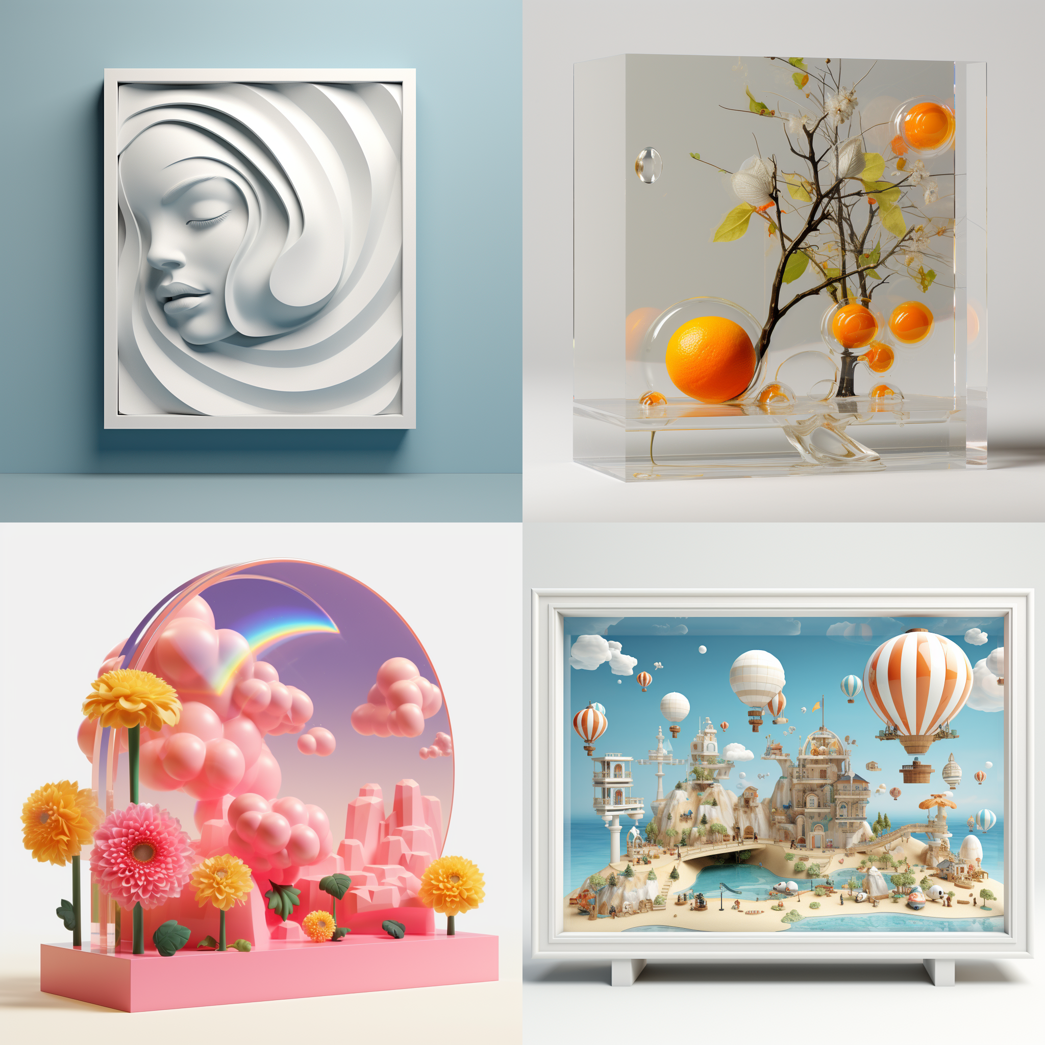 亚克力相框，3d渲染，产品图片