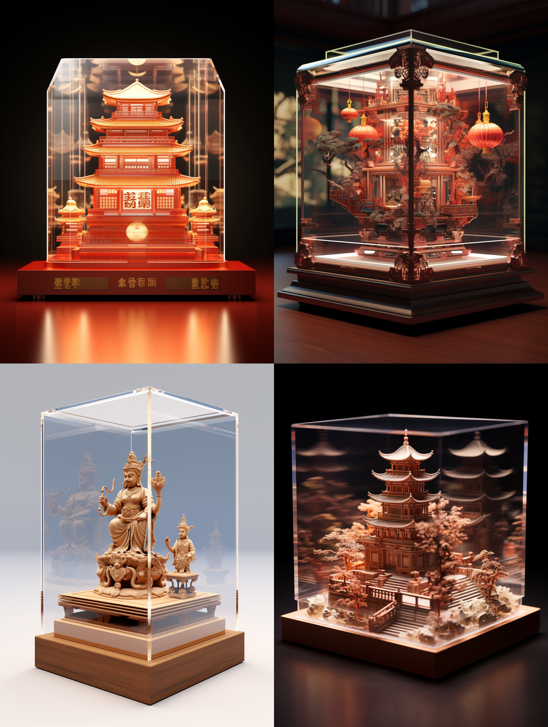亚克力展示盒，龙腾世纪，3d渲染，产品图片