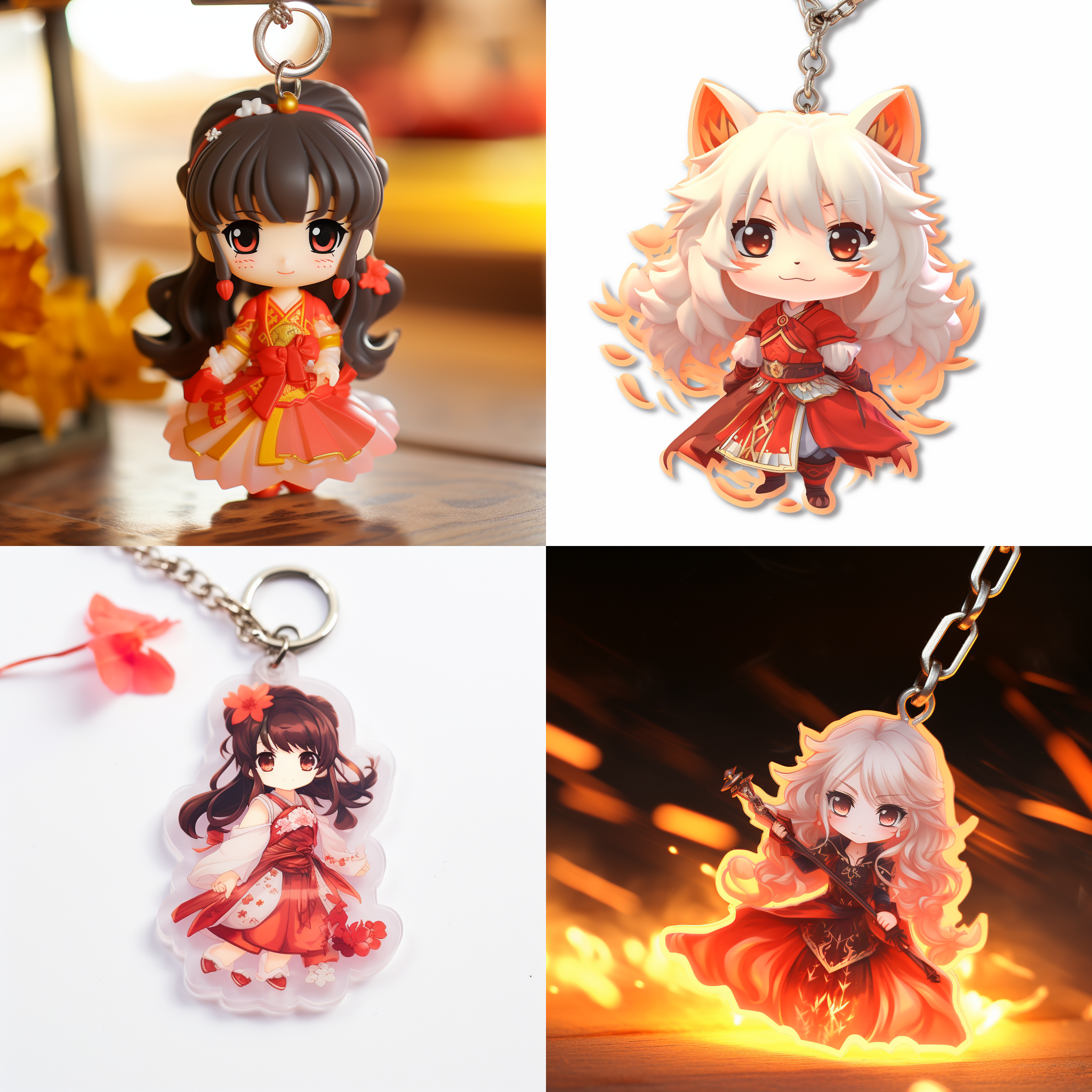 亚克力钥匙扣，原神，3d渲染，产品图片