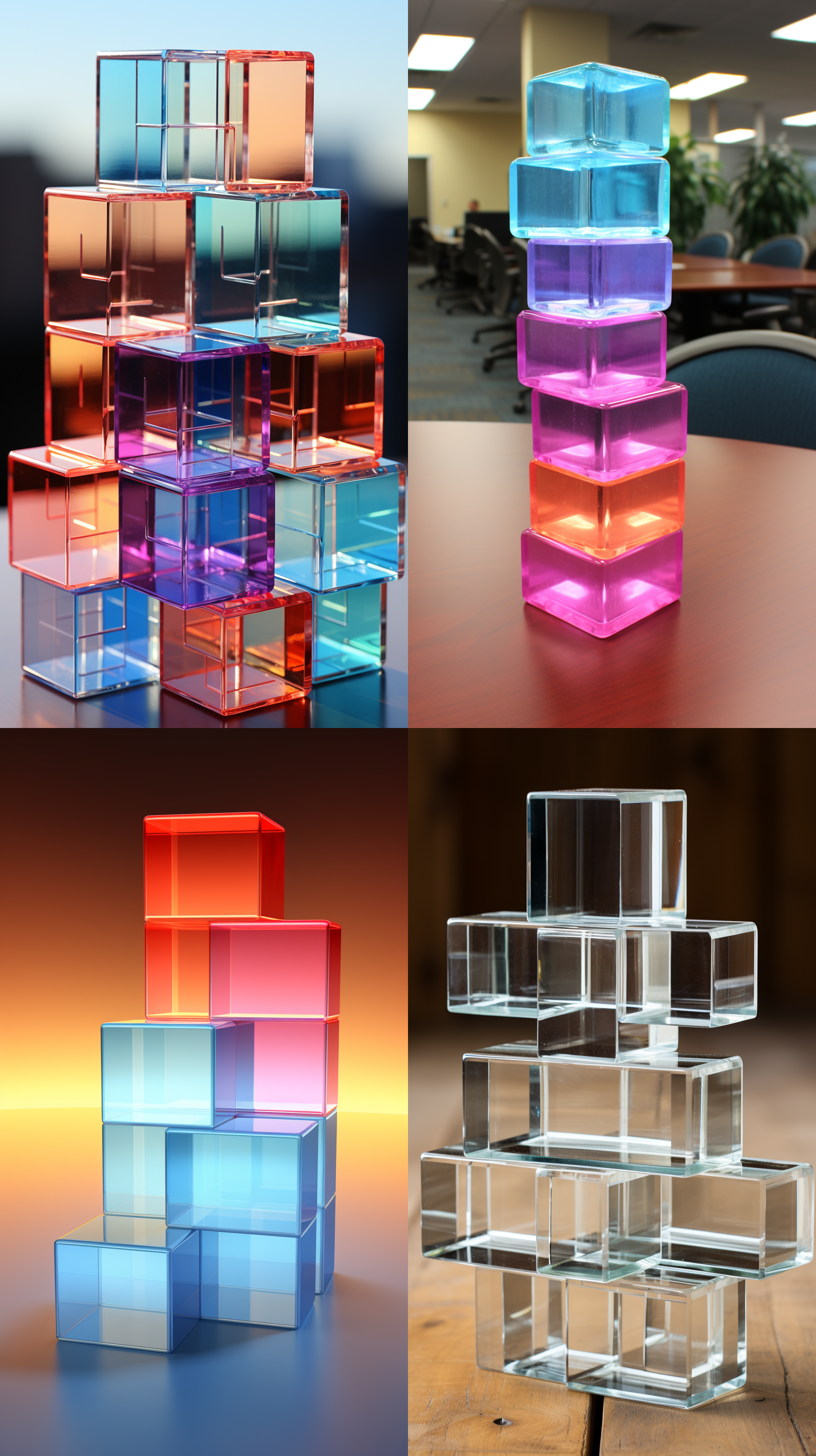 垂直放置在桌面上用于展示目的的亚克力块