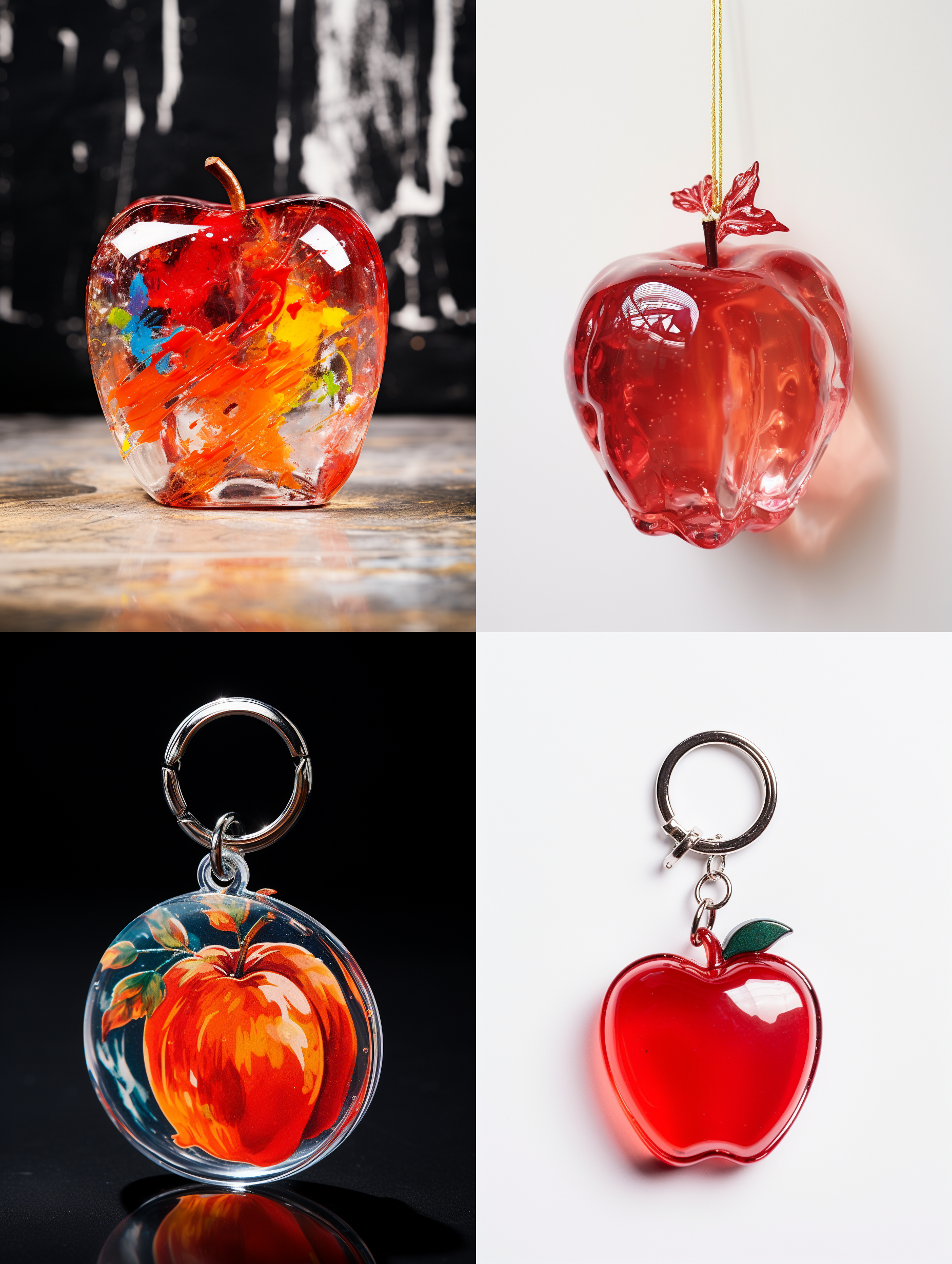 亚克力钥匙扣，苹果