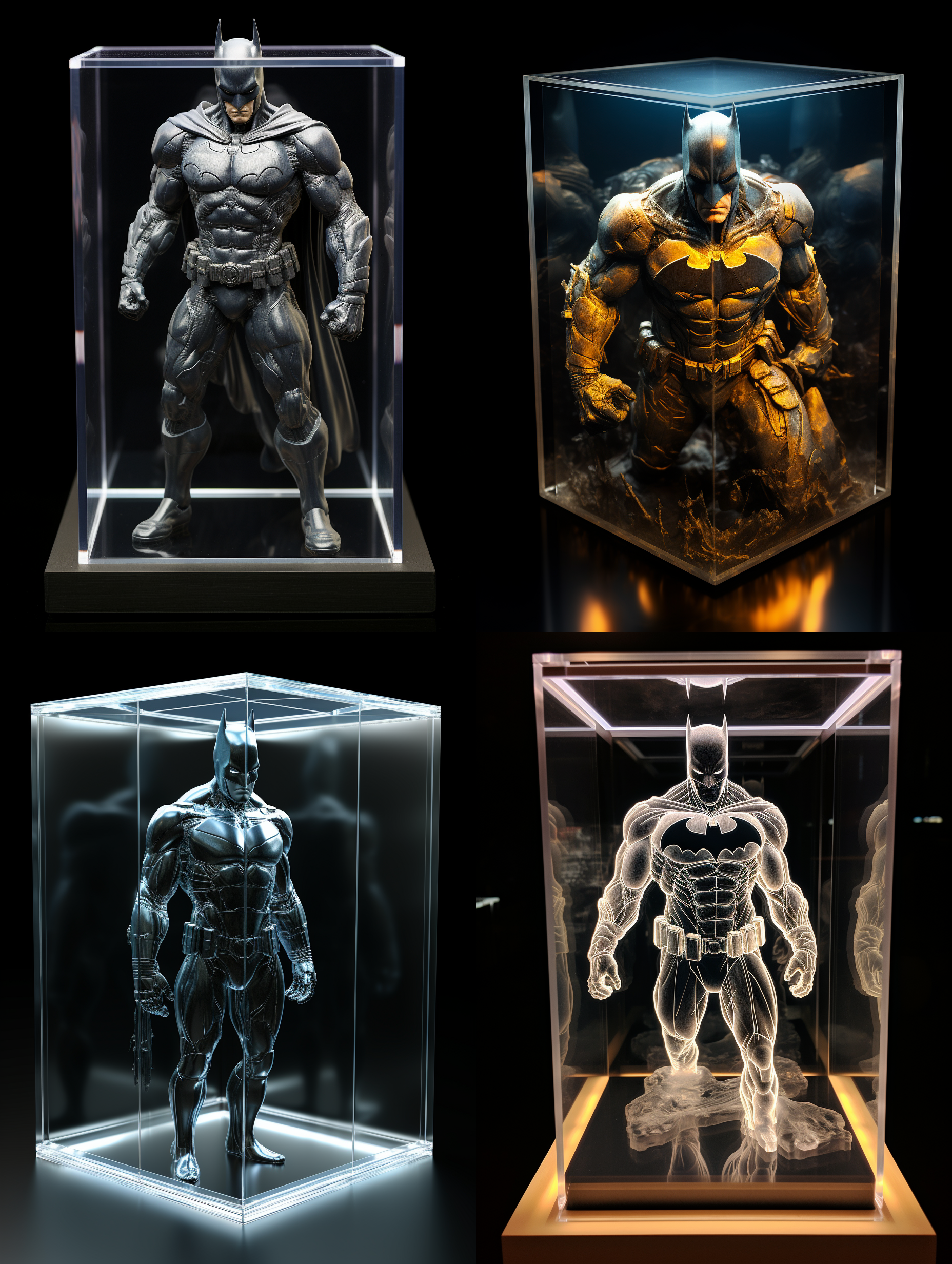 亚克力展示盒，蝙蝠侠，3d渲染，产品图片