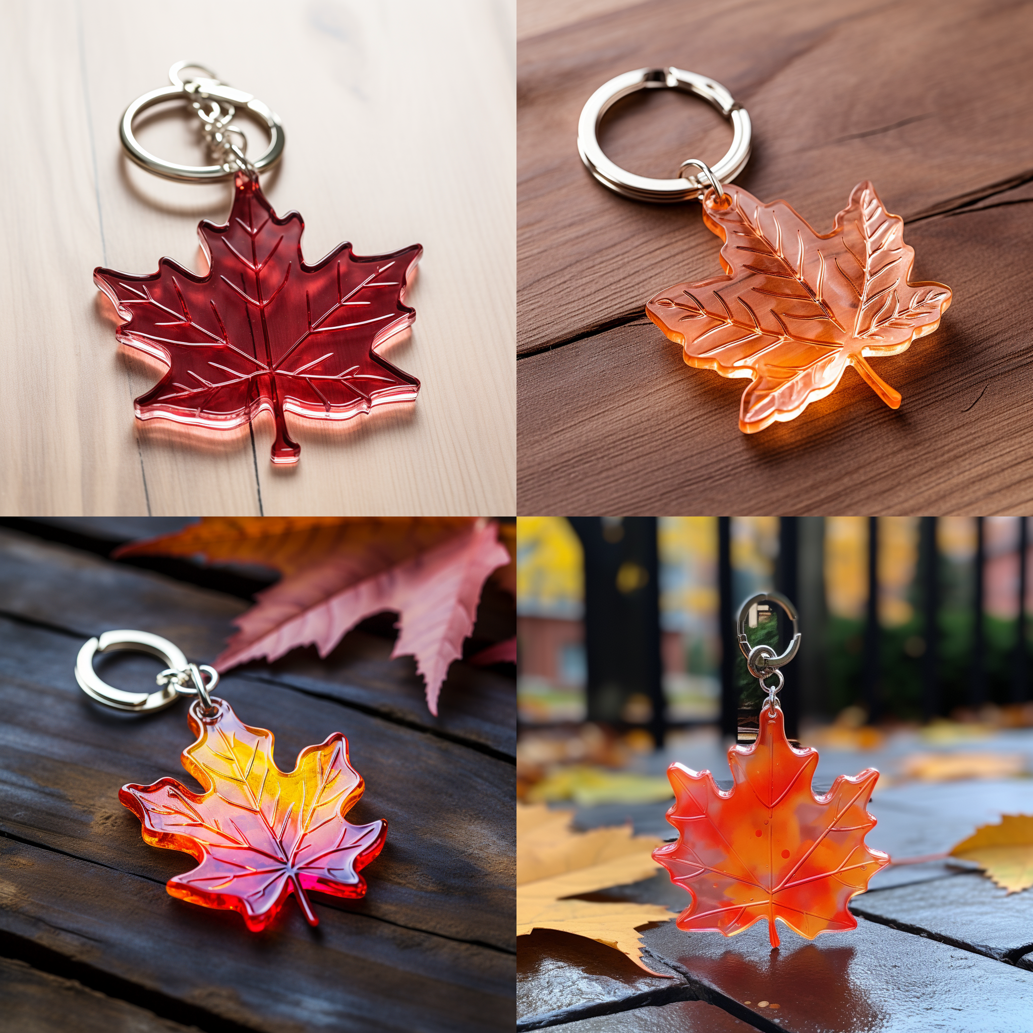 亚克力钥匙扣，枫叶