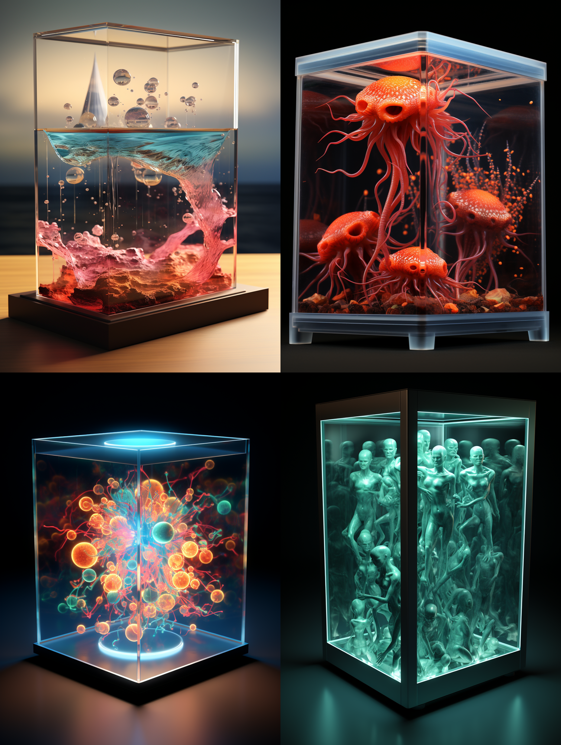 亚克力展示盒，生化危机，3d渲染，产品图片