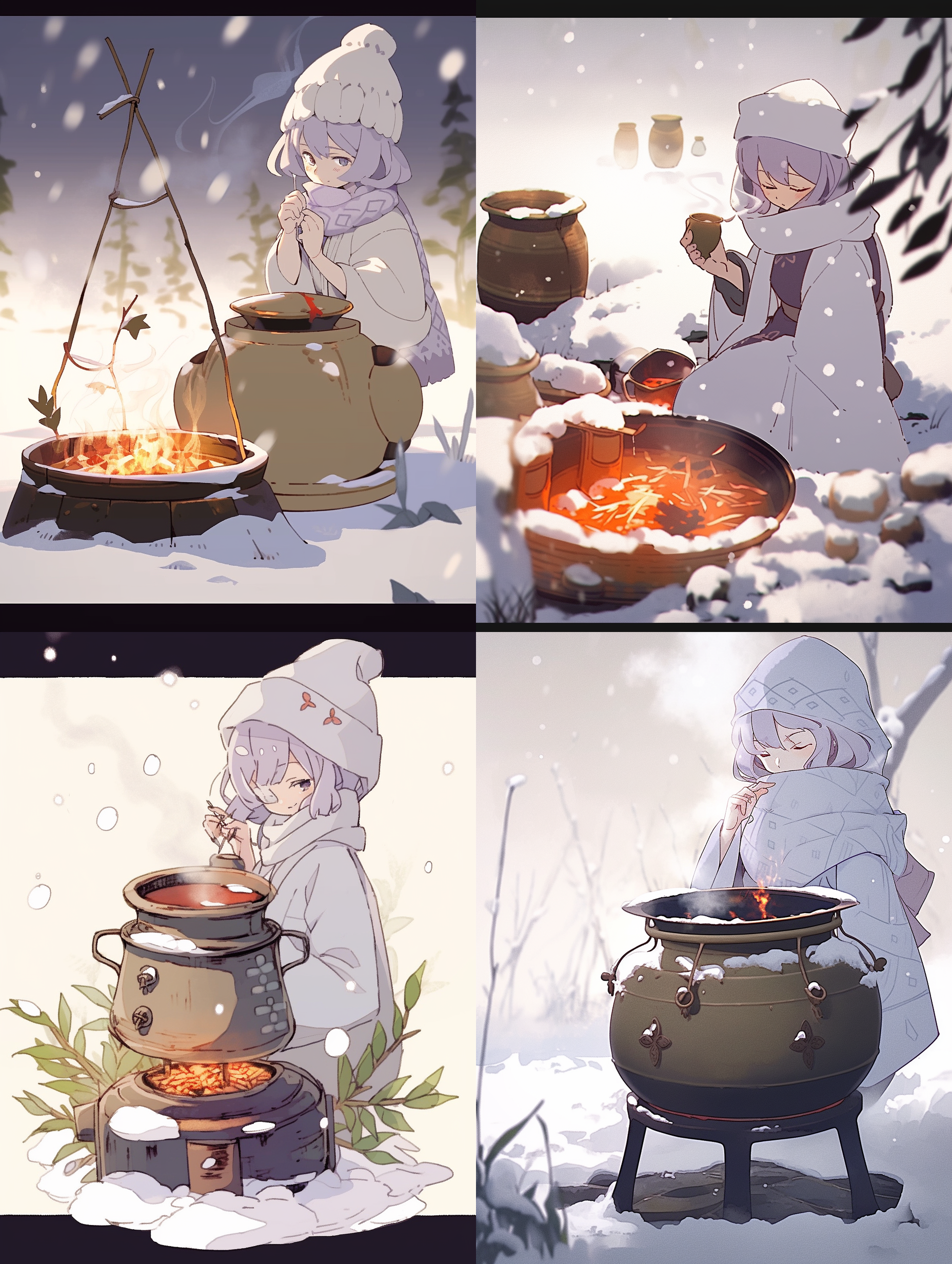 绿蚁新醅酒，红泥小火炉。晚来天欲雪，能饮一杯无？