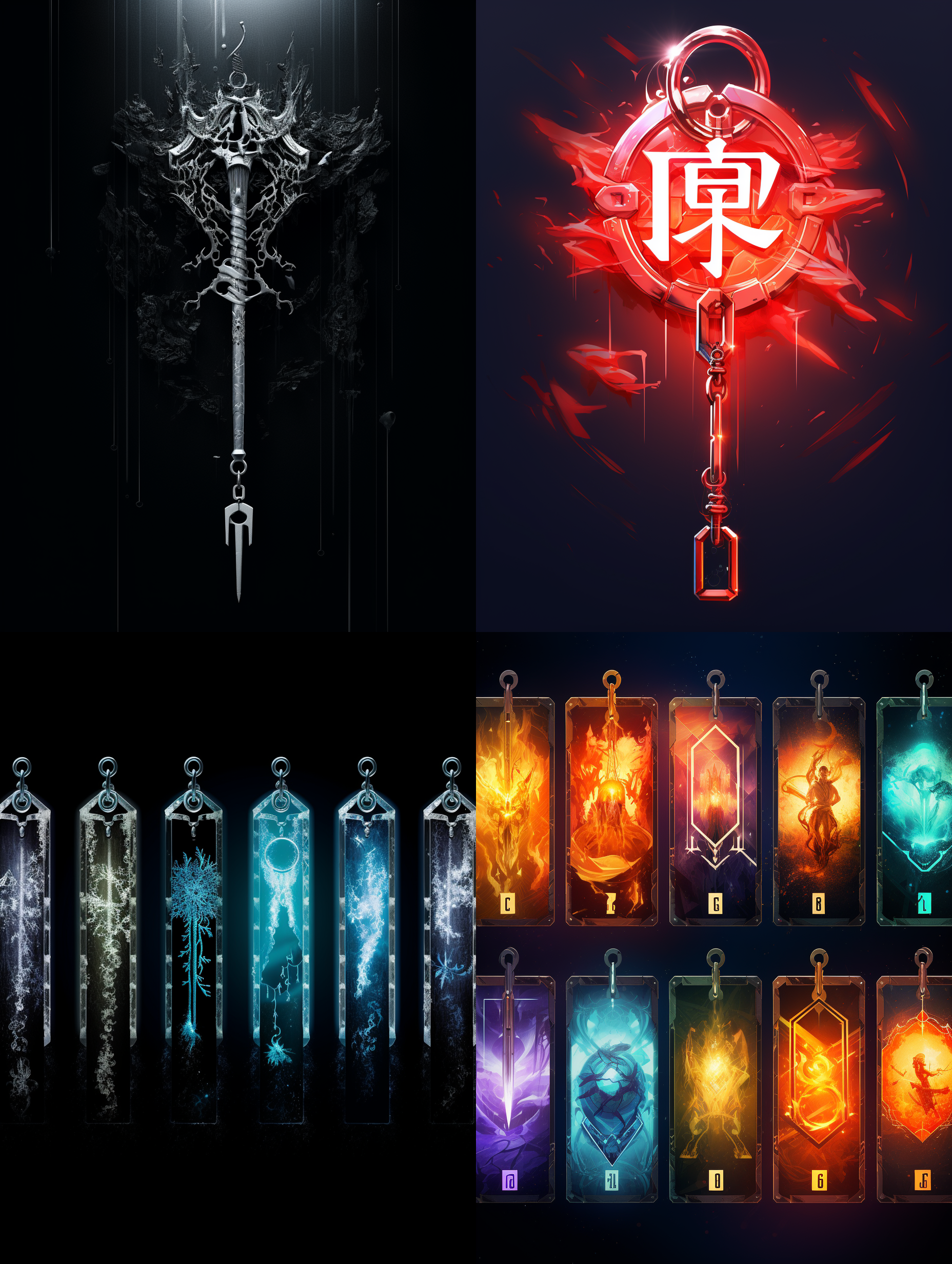 广告海报，内容是亚克力钥匙定制8个汉字，背景是好看的亚克力钥匙扣，未来主义风格，设计感非常强，大师杰作