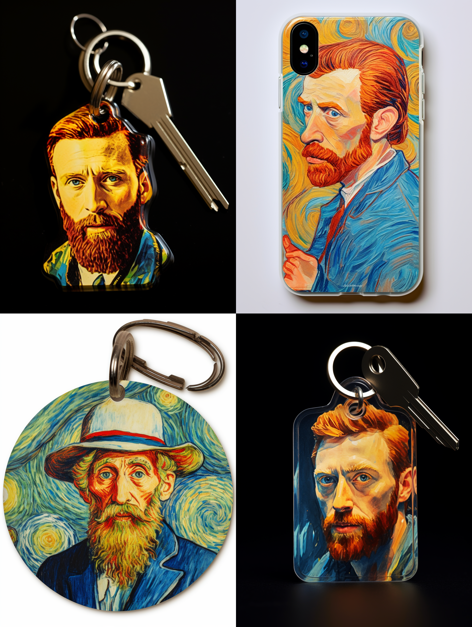 亚克力钥匙扣，梵高