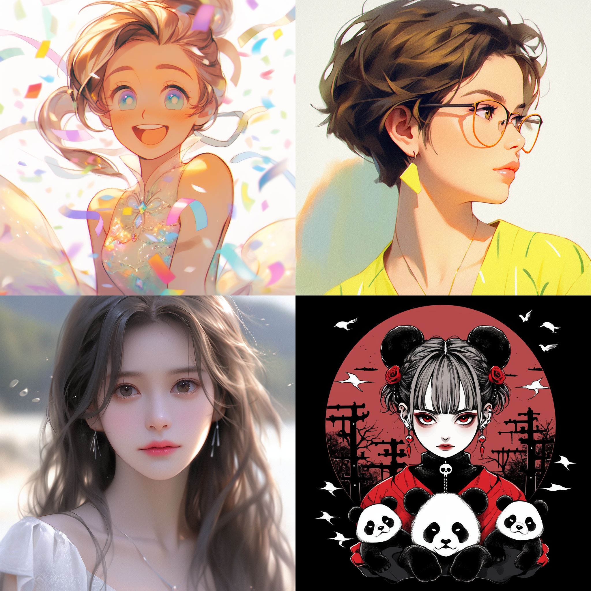 国风华彩，卡通，可爱，女孩