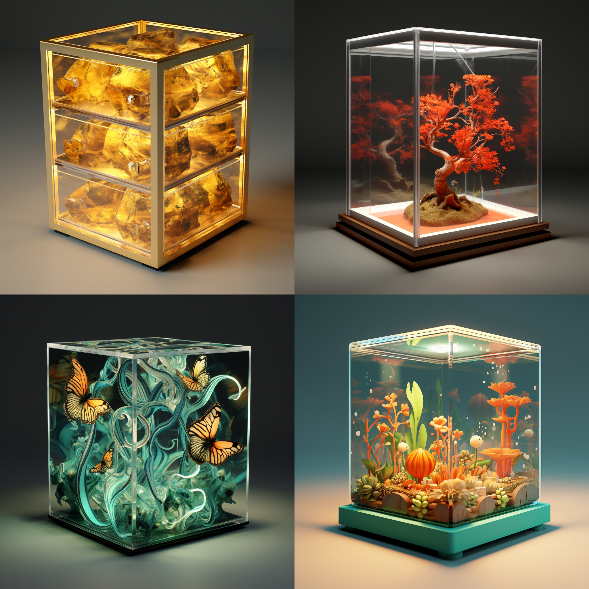 亚克力展示盒，aj,3d渲染，产品图片