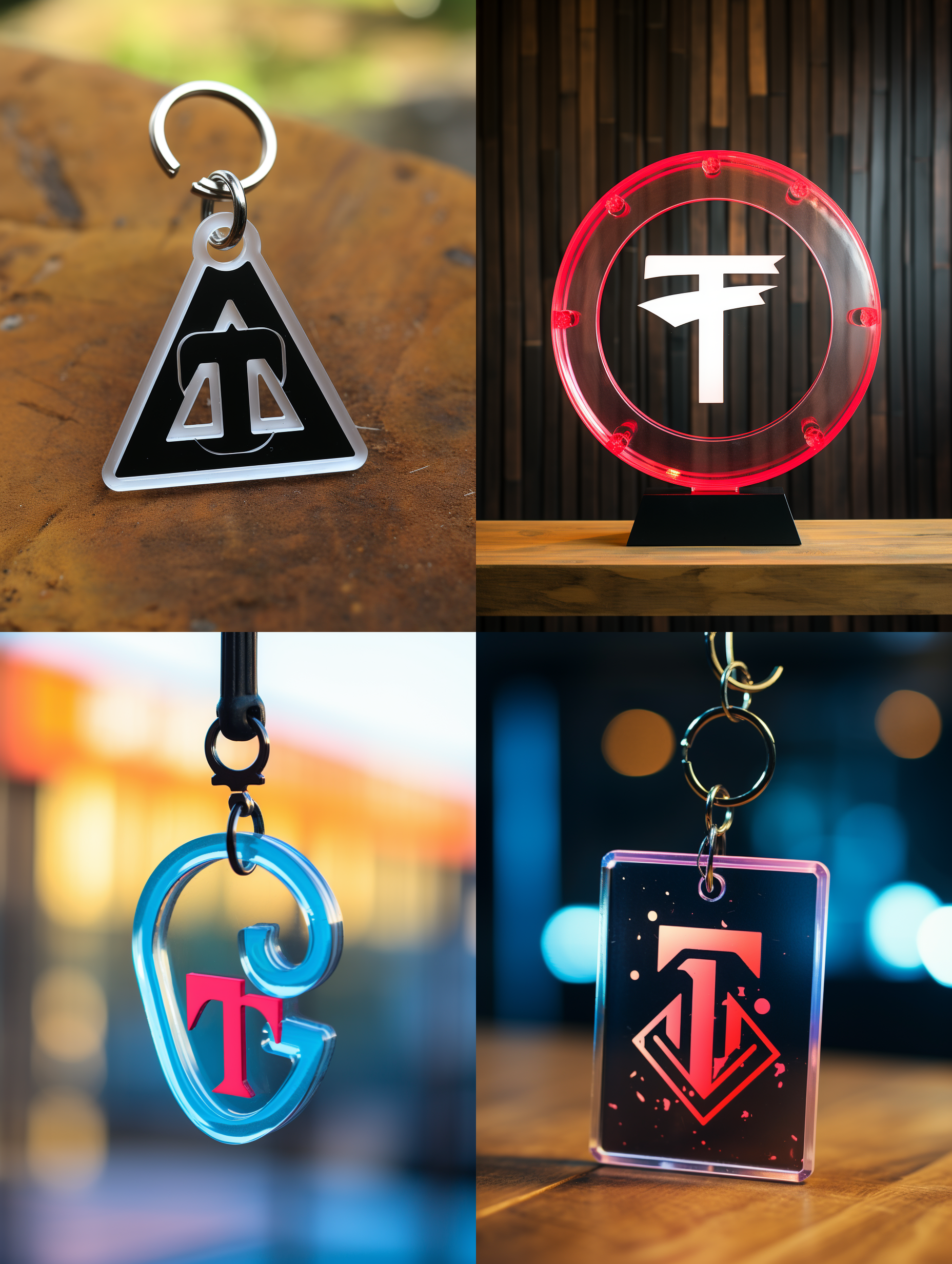 亚克力钥匙扣，上面印着抖音logo