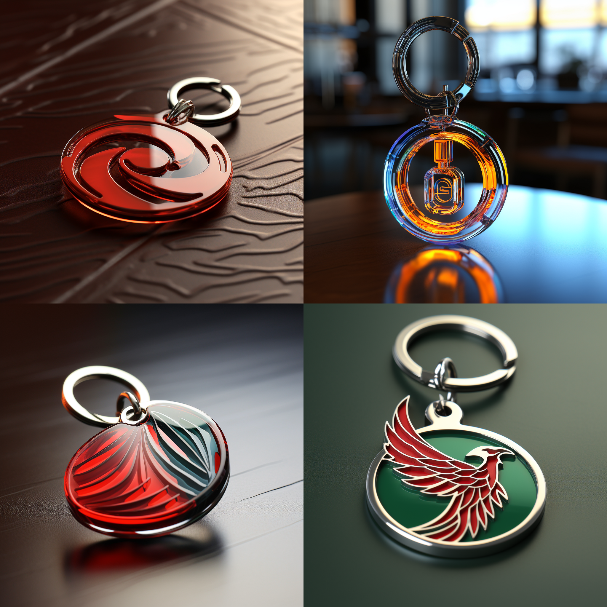 亚克力钥匙扣，logo，3d渲染，产品图片