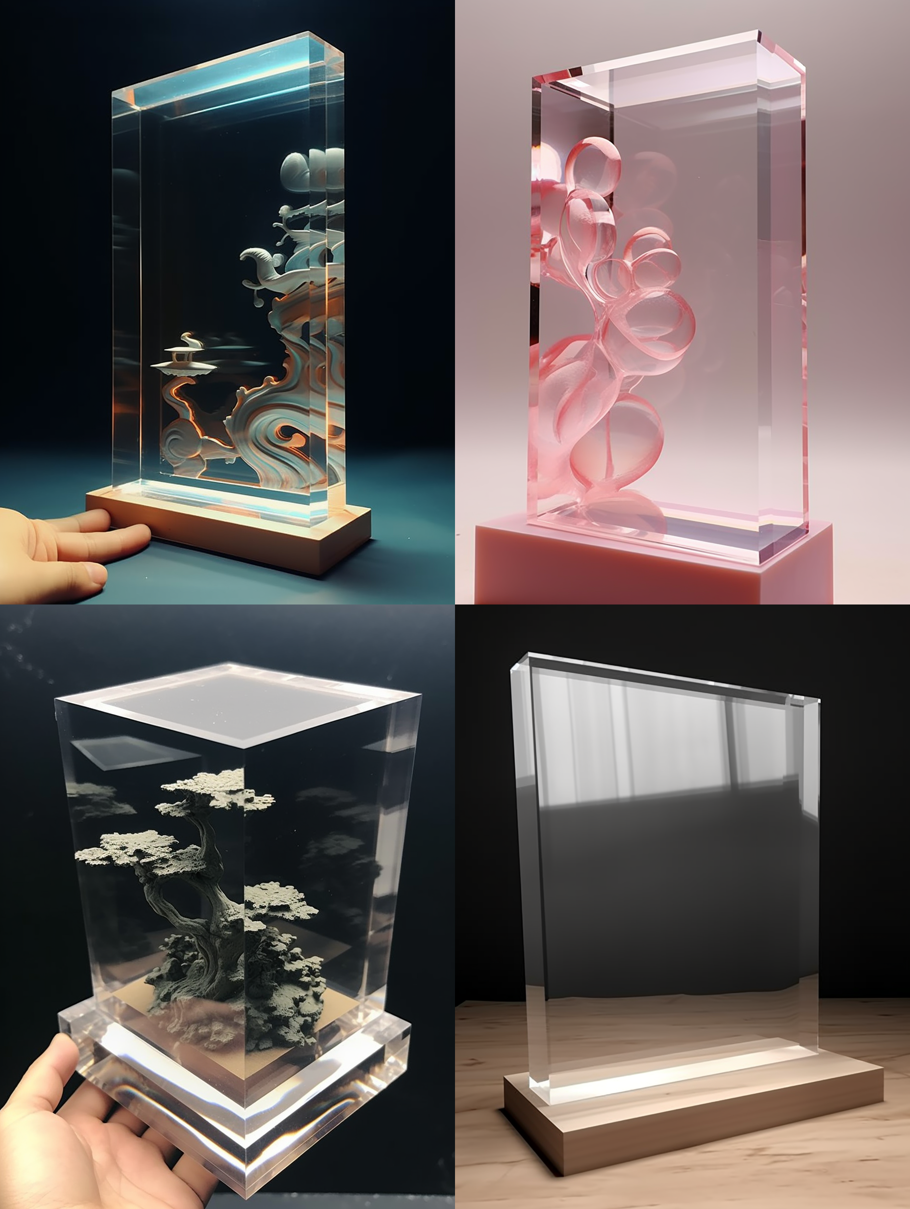 我需要一块亚克力板，它具有一定的厚度，请保持其原始状态，垂直摆放，3d渲染，产品图片