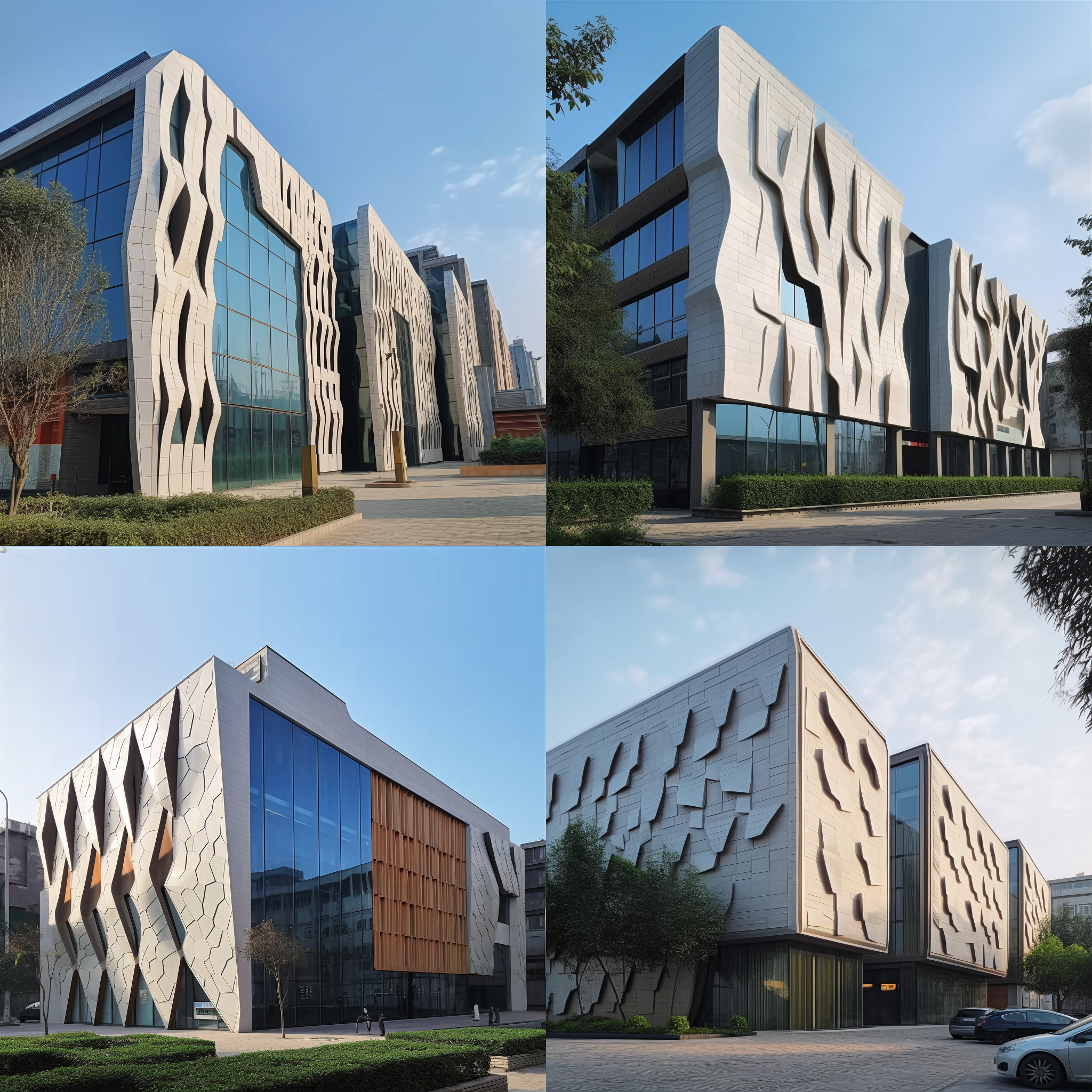 合成风格时尚，立面简洁的建筑立面