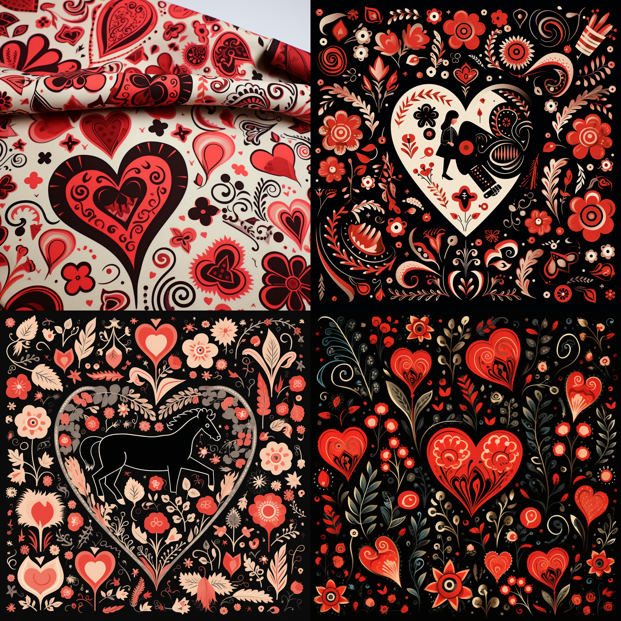 生产印花图案，西方情人节元素