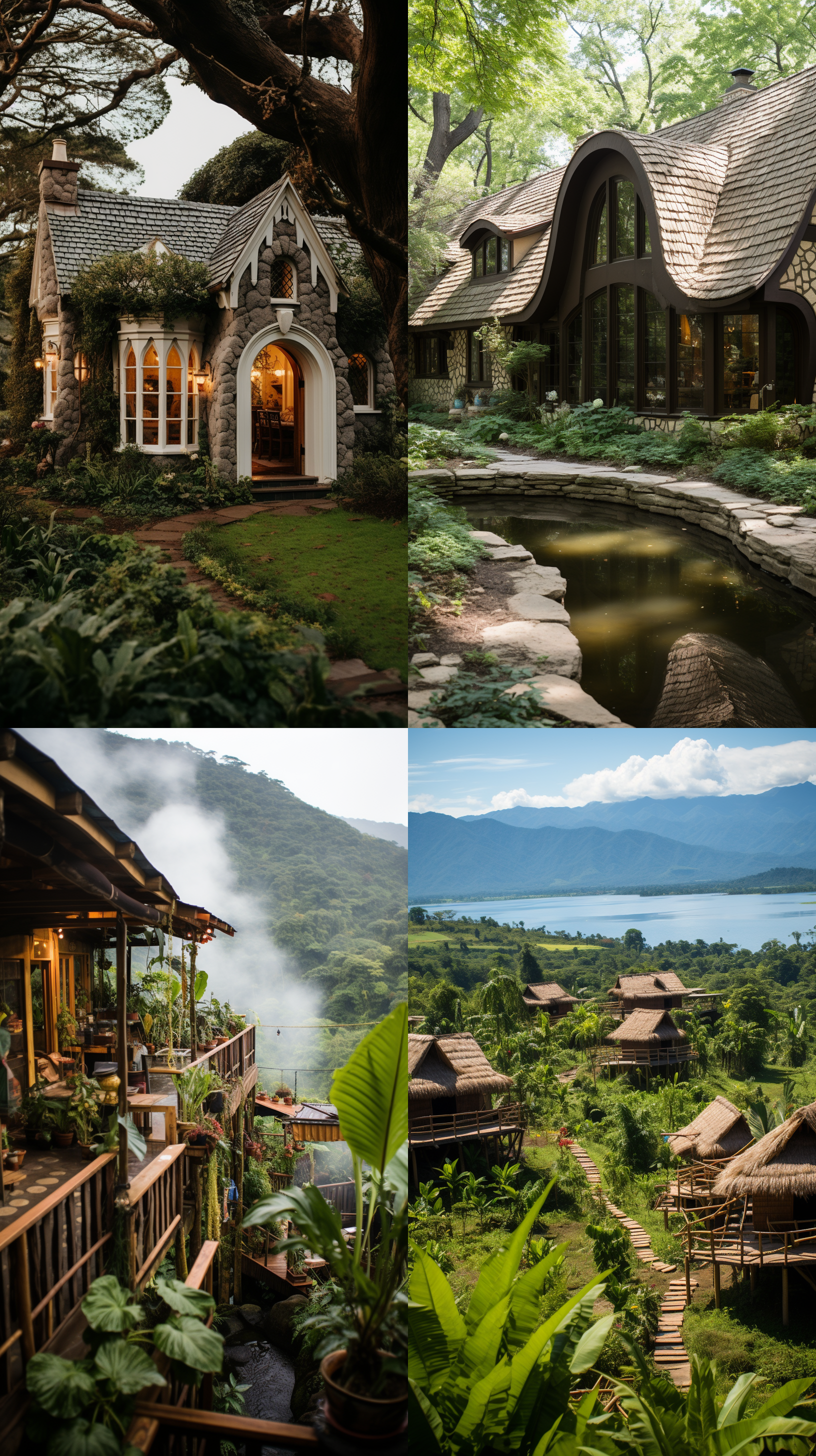 云端上的茅草屋，简单、自然、与世无争，回归自然、回归本真，周围环境清新自然，让人感到心旷神怡