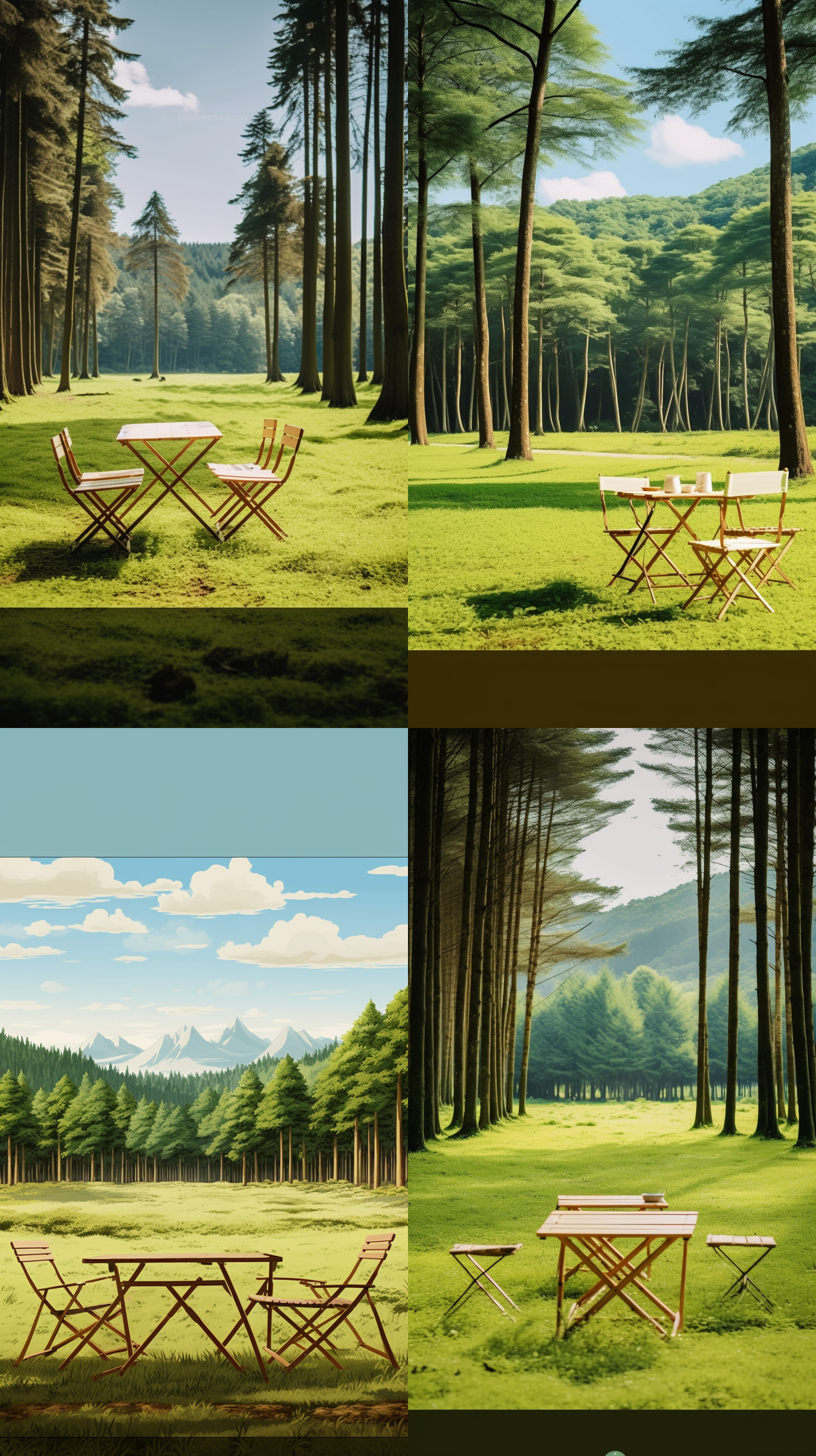 一张户外树林背景图有绿色草地草地是平的，树林要多