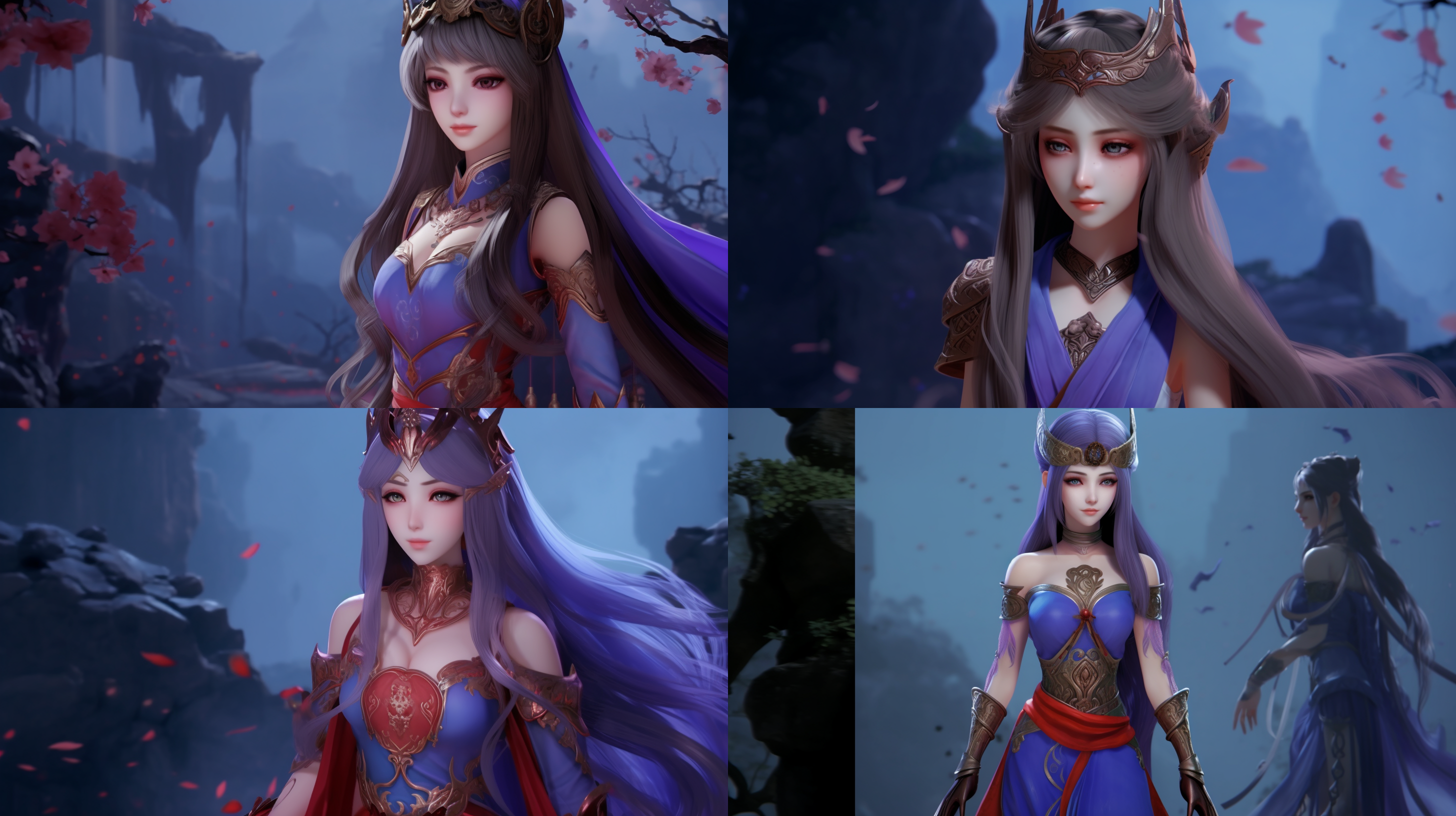 动漫风格，2d，仙侠人物，女