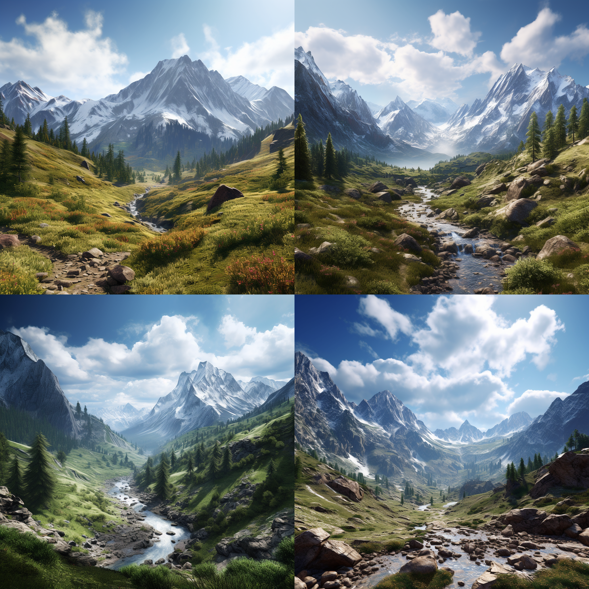 mountain landscape, ultra detailed, photorealistic, 4k