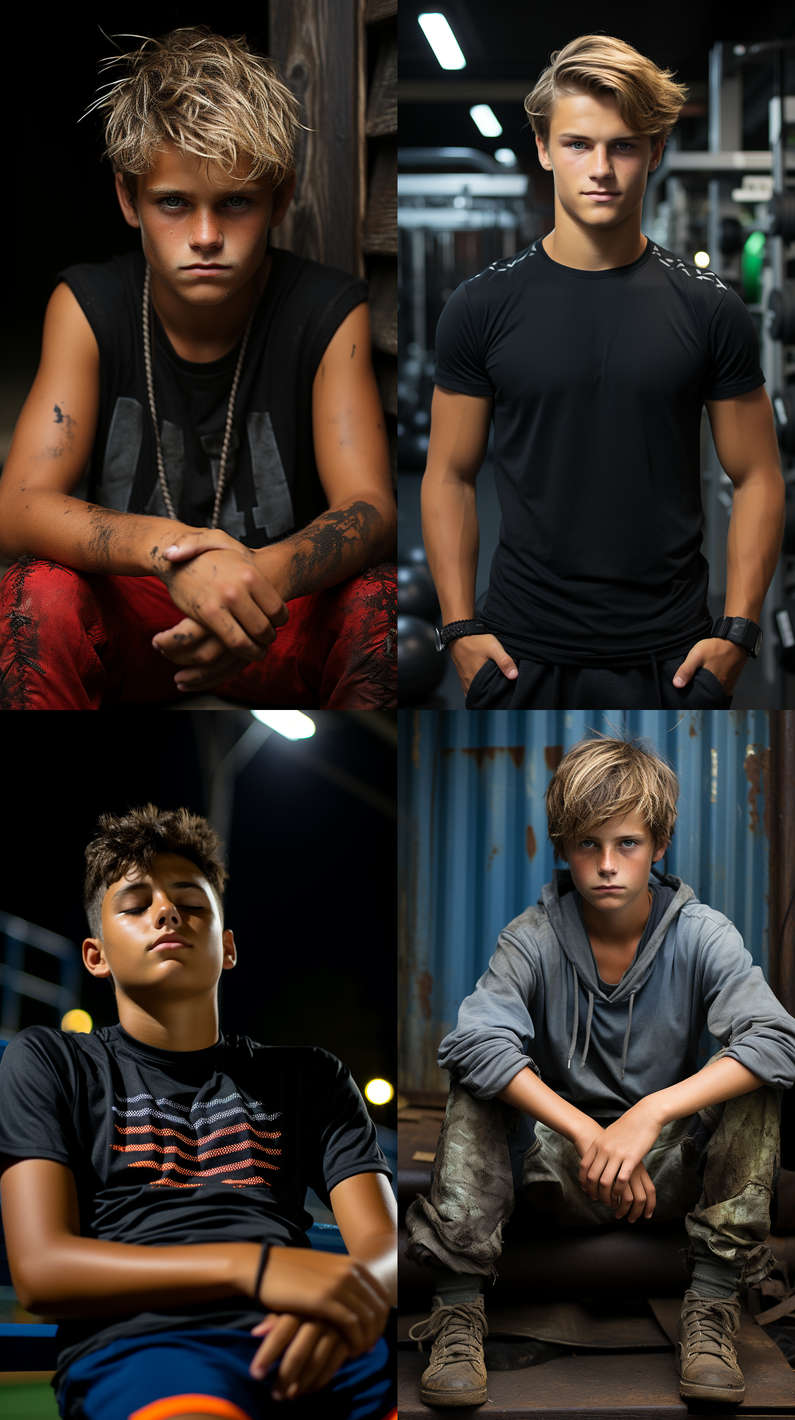 运动之后，疲惫的孩子，运动服，汗水，全身