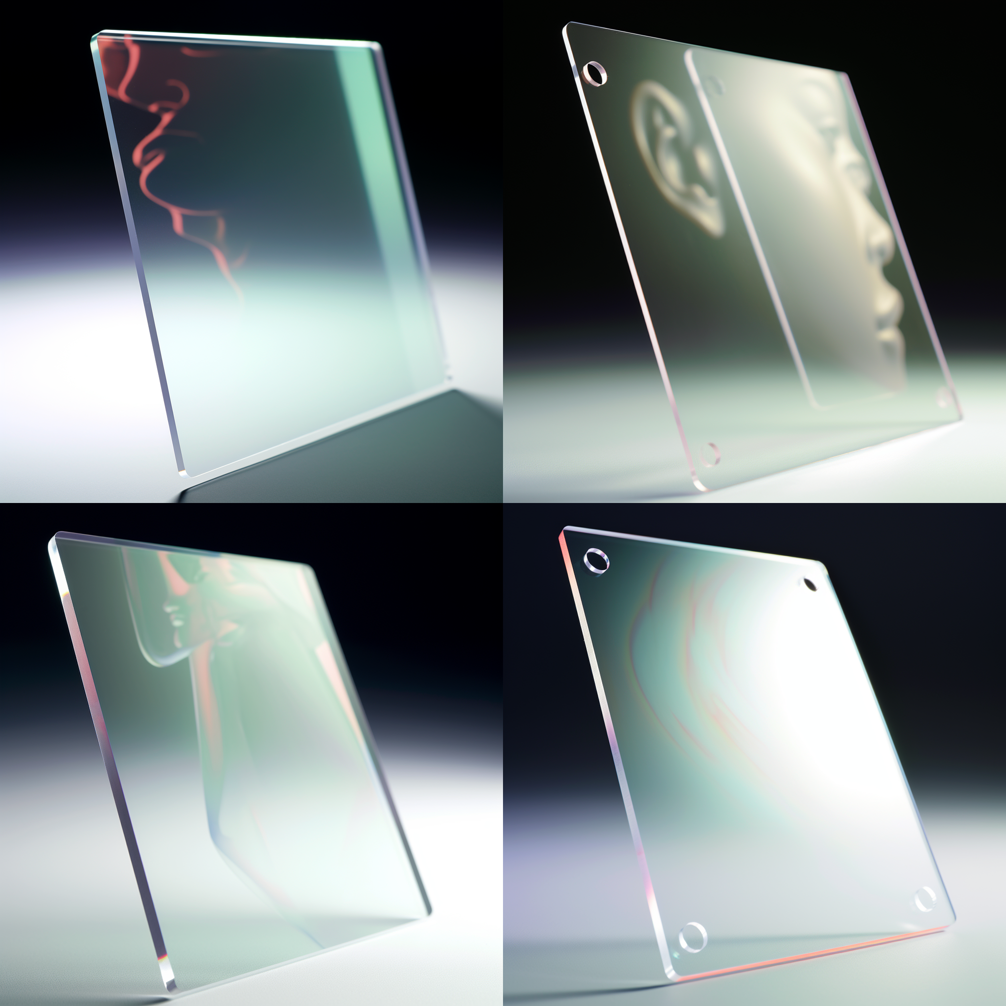 展示一块亚克力板，正面视角，垂直摆放