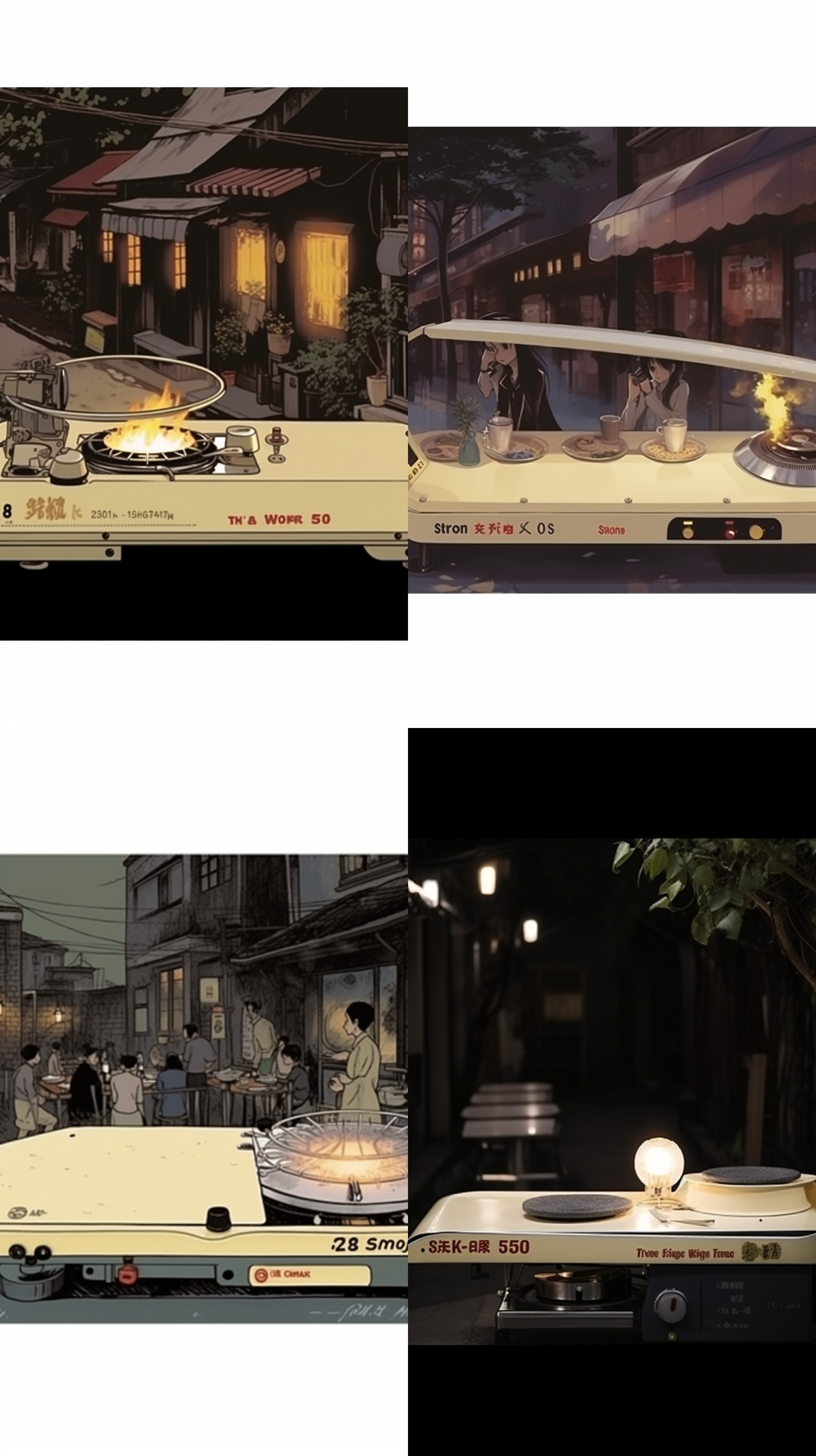 户外场景使用，搭配户外桌子，人物，食材风景，偏暗黑风