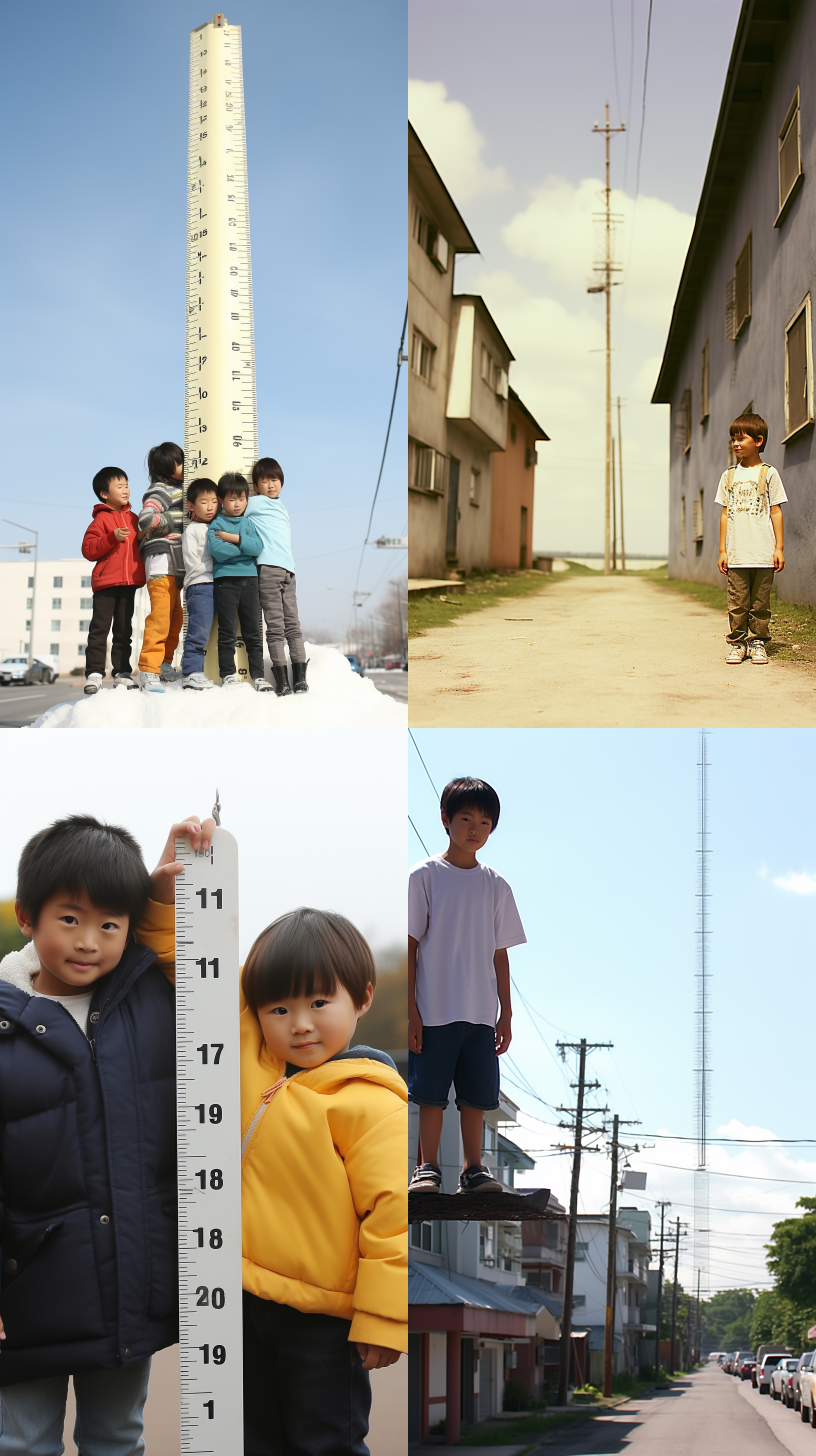 比身高的中国小朋友