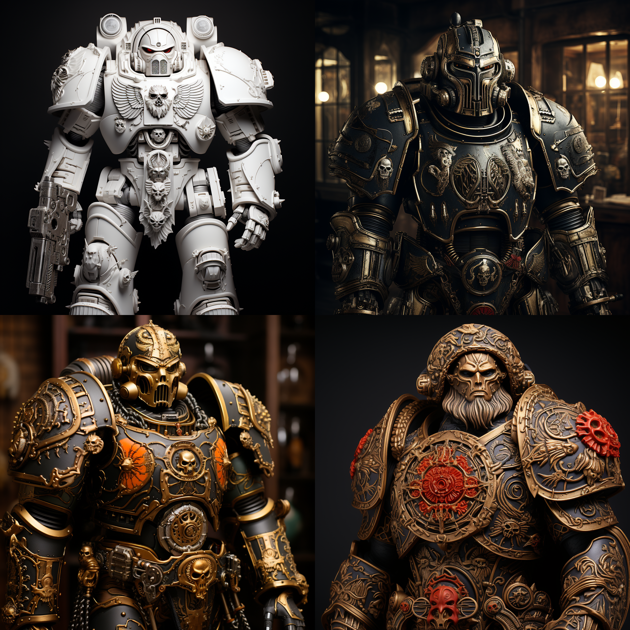 战锤40k，混沌势力，惨烈的战斗，pvc材质，3d渲染，产品展示