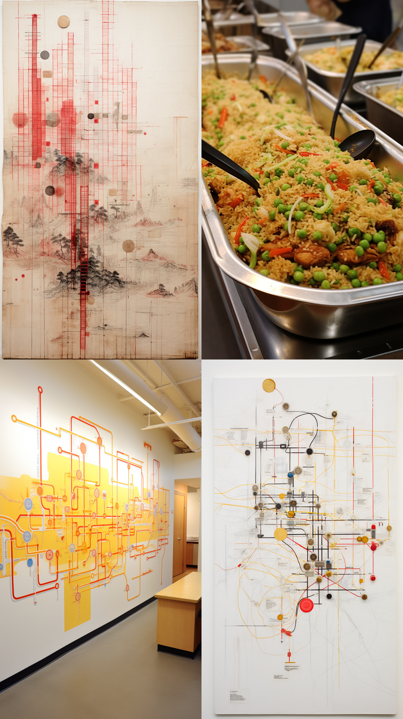 悟空炒饭，显示出来的标志，线条图，简约