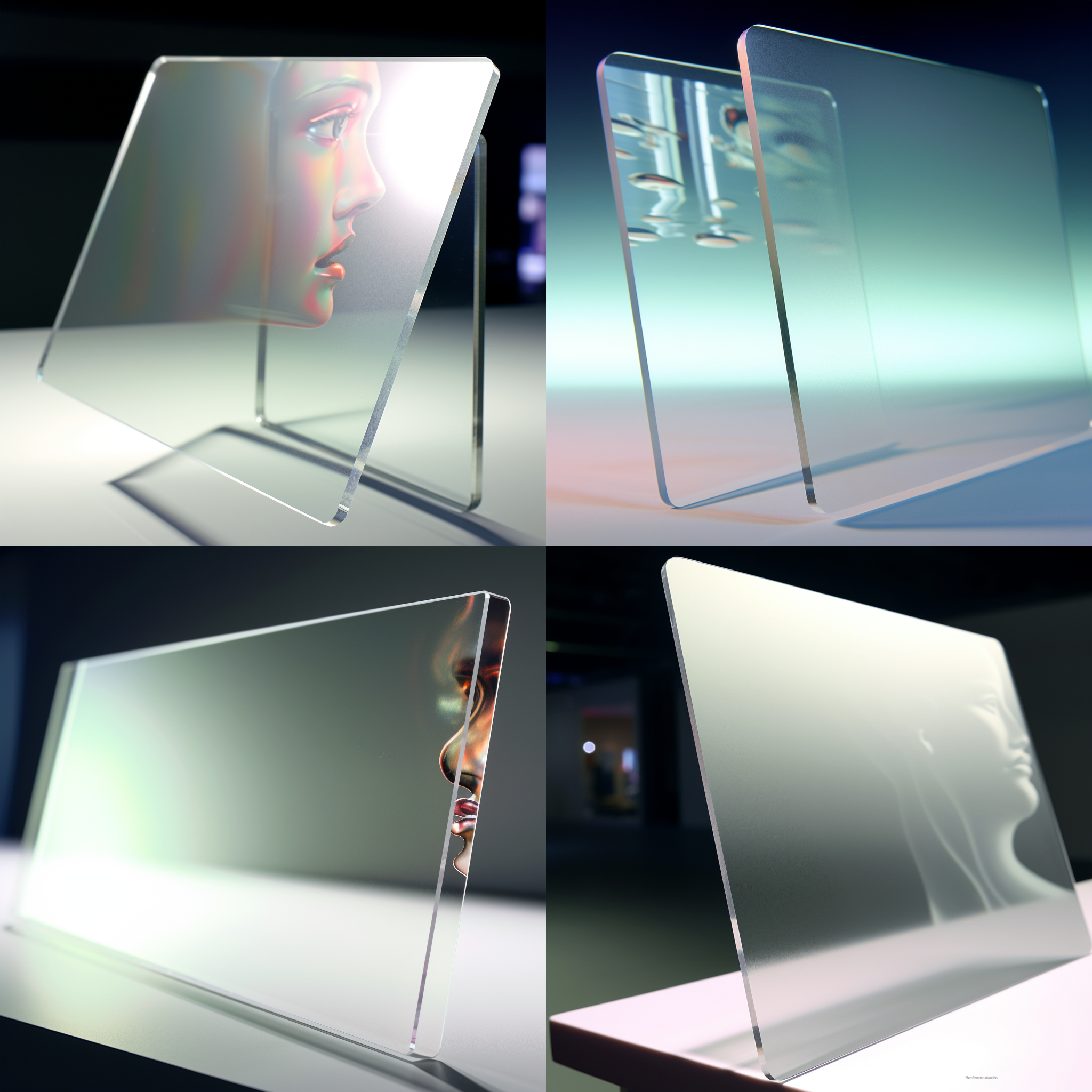 展示一块亚克力板，正面视角