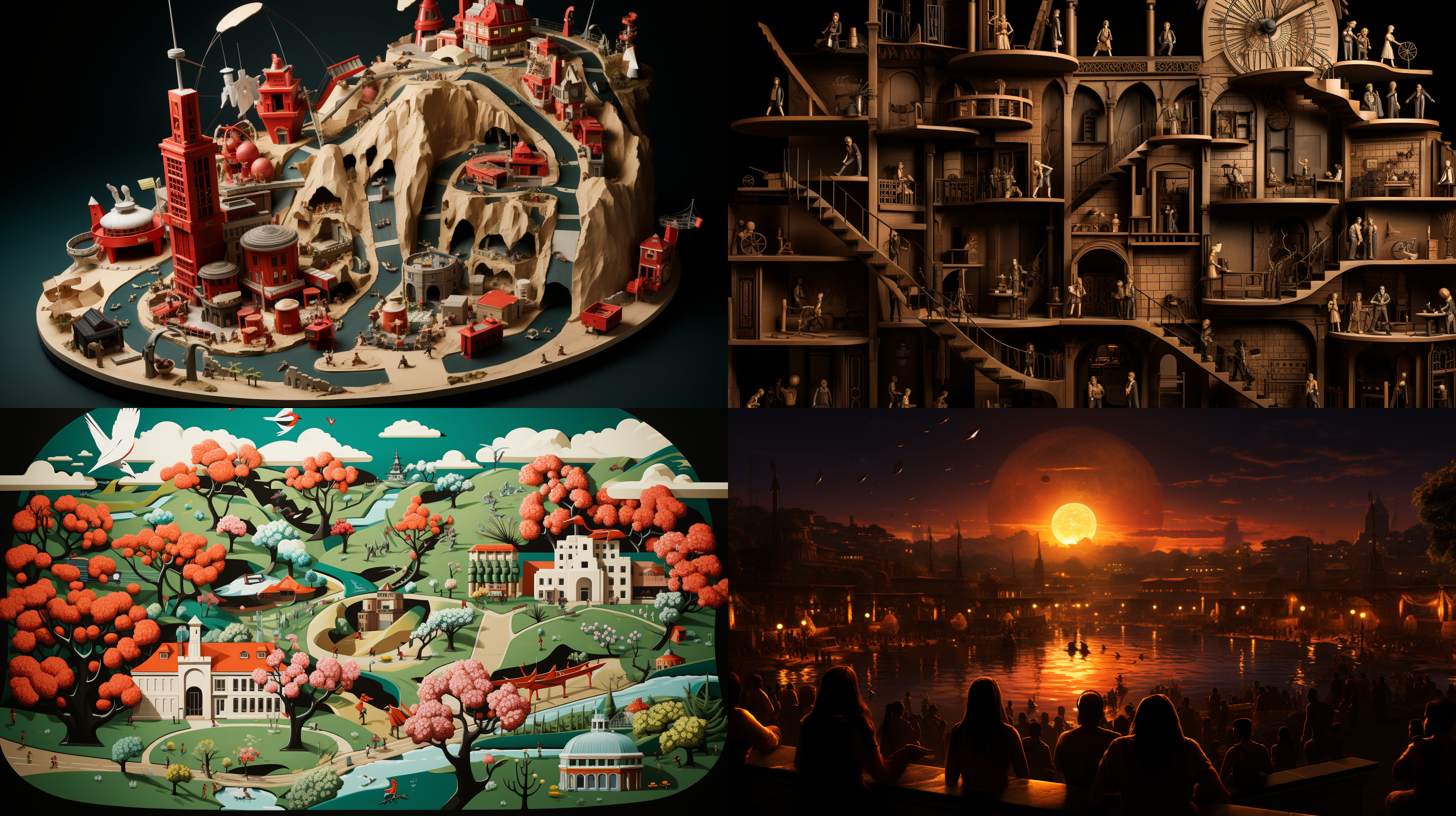 古代场景，描绘了无法完全解决的困境。上下文暗示了一个历史事件，也许是一场冲突或一个巨大的挑战。在前景中，人们正在进行讨论，他们的脸上刻满了担忧。背景展现了广阔的景观，暗示着所涉及的巨大利害关系。图像的风格让人想起中国古典艺术，唤起一种永恒和严肃的感觉。