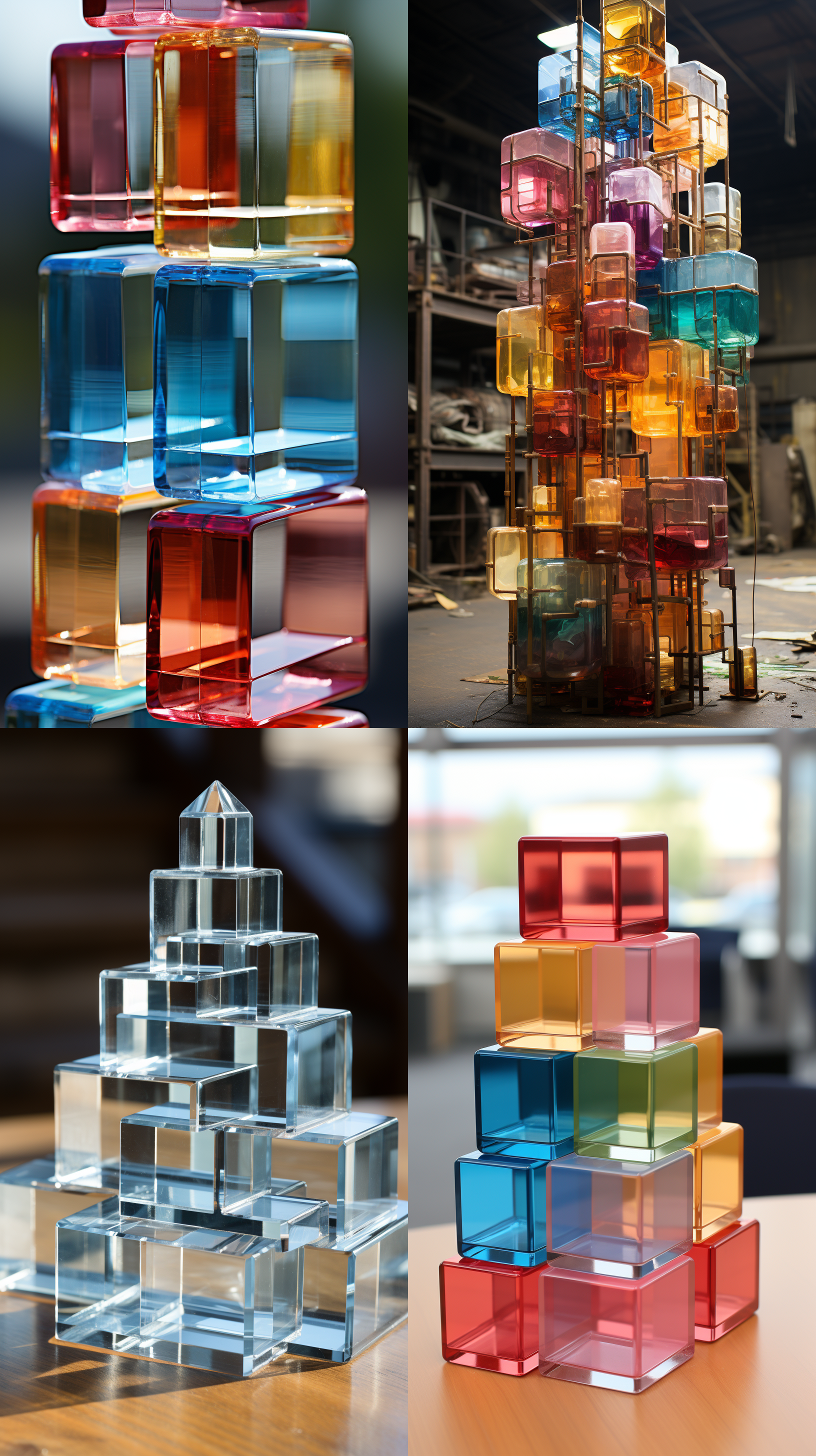 垂直放置在桌面上用于展示目的的亚克力块