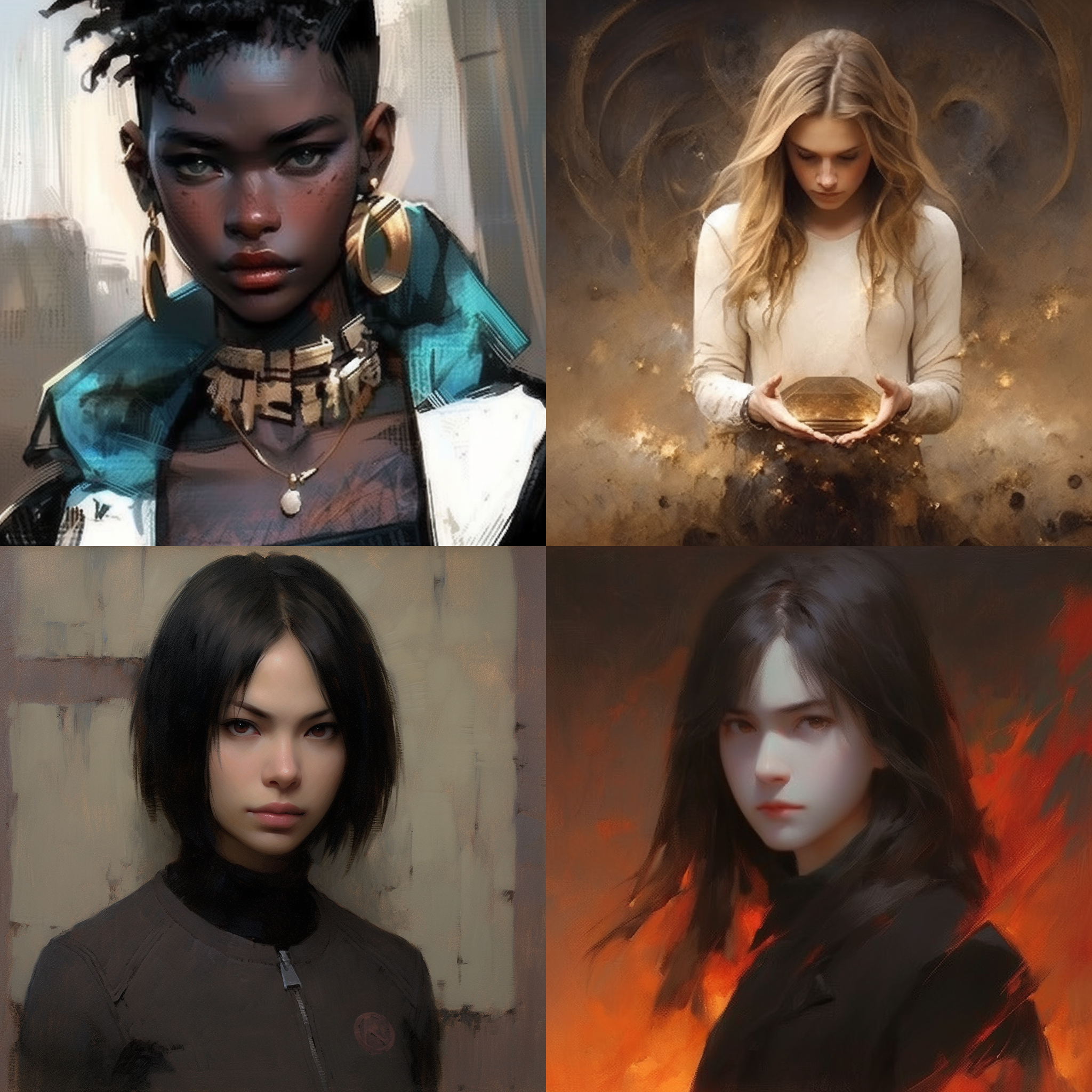 portraits,smiling cute 20-year-old girl,bronze background,flowing, thick curls，collarbone，julie bell