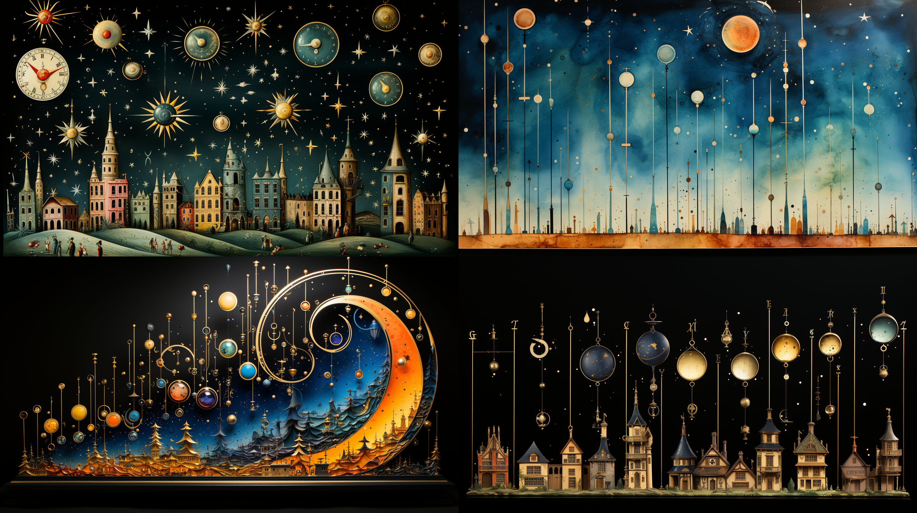 描绘人生酸甜苦辣的哲学概念，表现一个人经历悲喜离合的一系列情感。此外，还说明了月相从新月到满月的阶段，代表着变化的周期，强调了古代智慧所指出的，各方面的完整性都是罕见的。