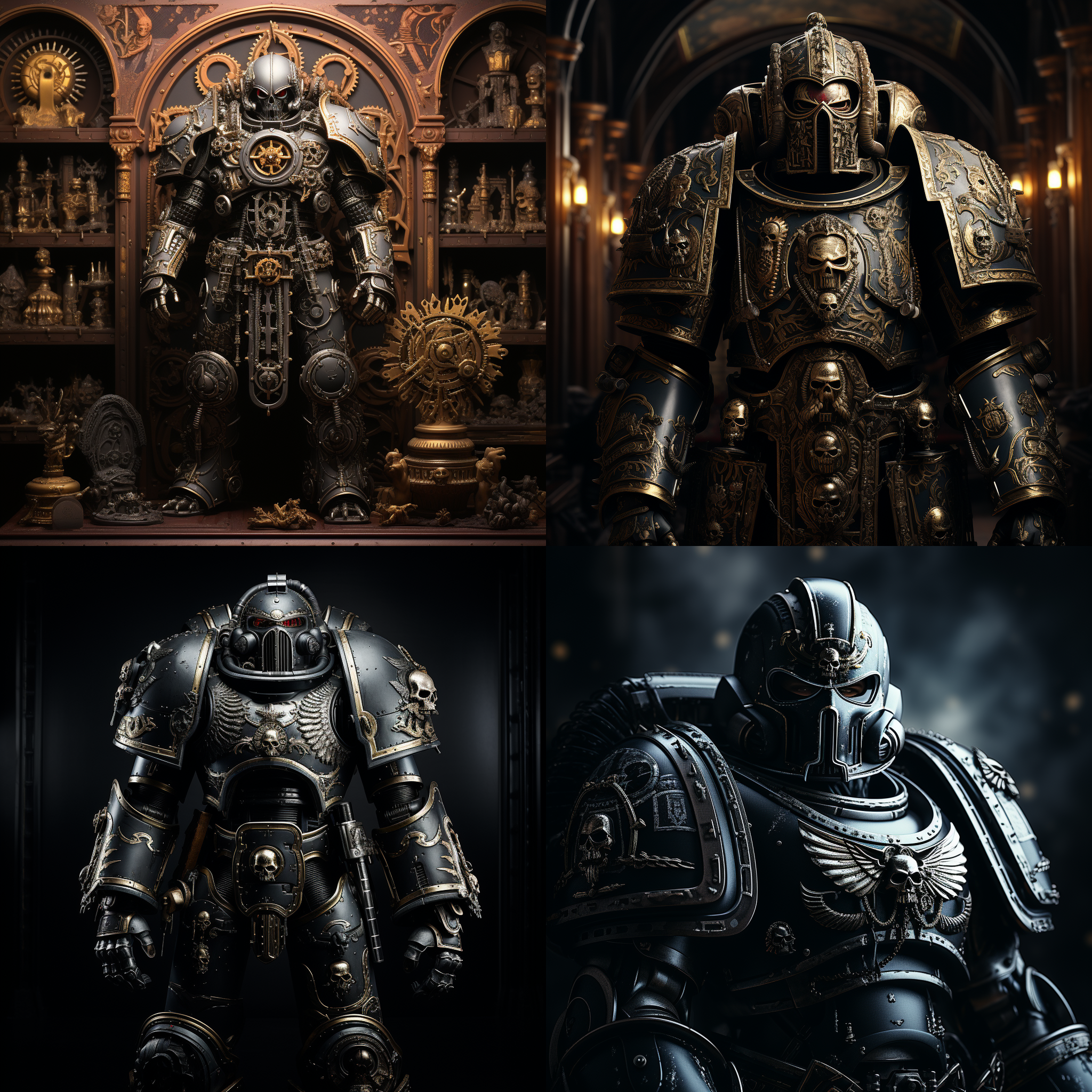 战锤40k，黑色的，pvc材质，3d渲染，产品展示