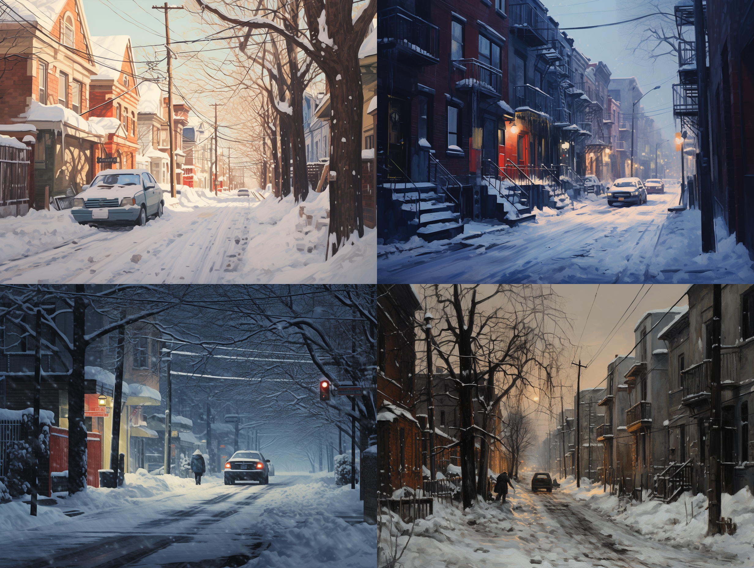 街道，雪天