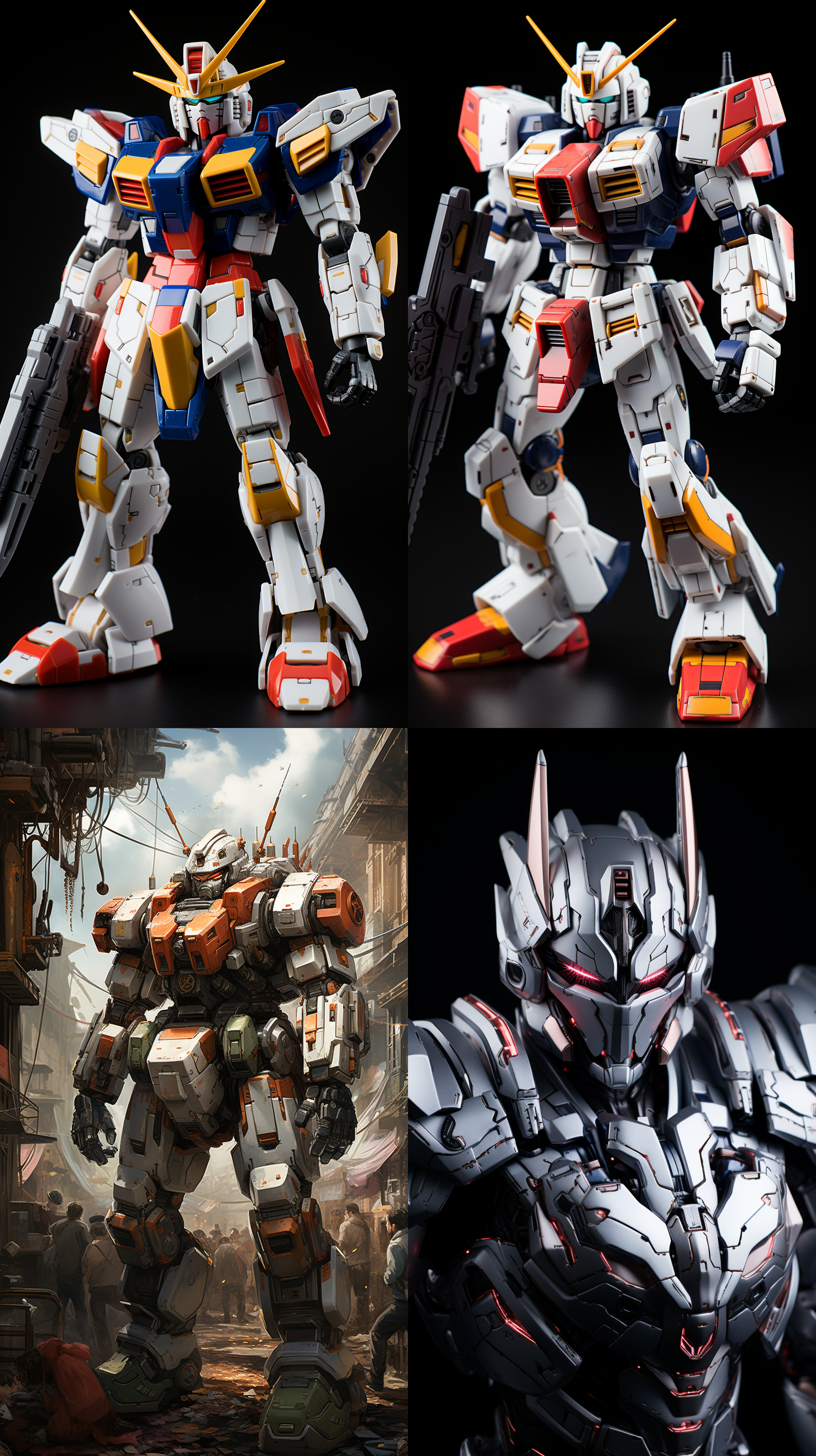 高达机甲，构造细节刻画，头部两侧内是近距离激光炮，手上有光速盾牌，背部是狙击枪，腰部是光速剑技实足，身上有战损痕迹，科幻，电影画质，超清画质