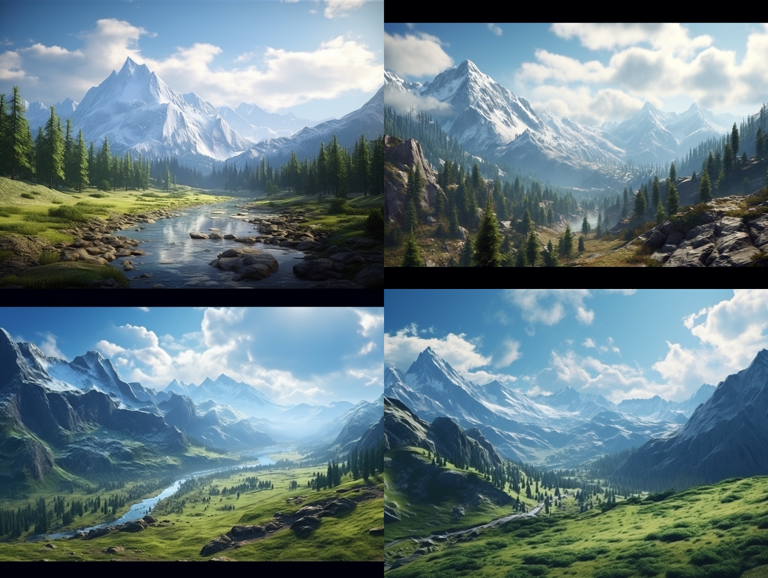 mountain landscape, ultra detailed, photorealistic, 4k