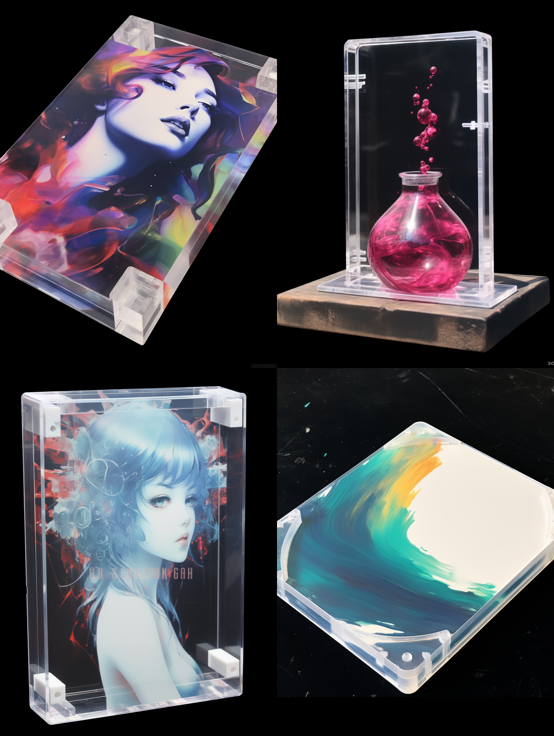 生成一块干净的亚克力板，厚的，产品图片