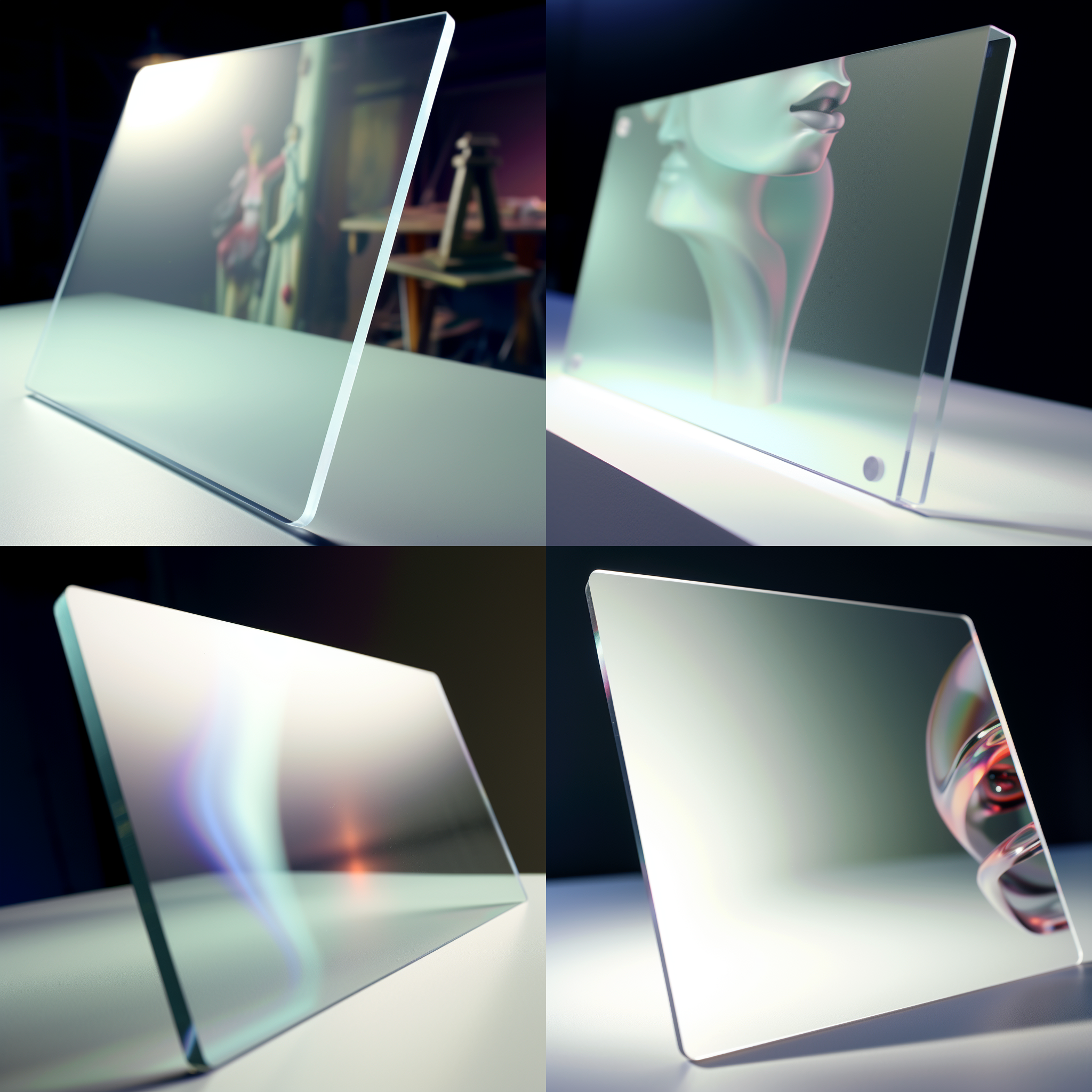 展示一块亚克力板，正面视角