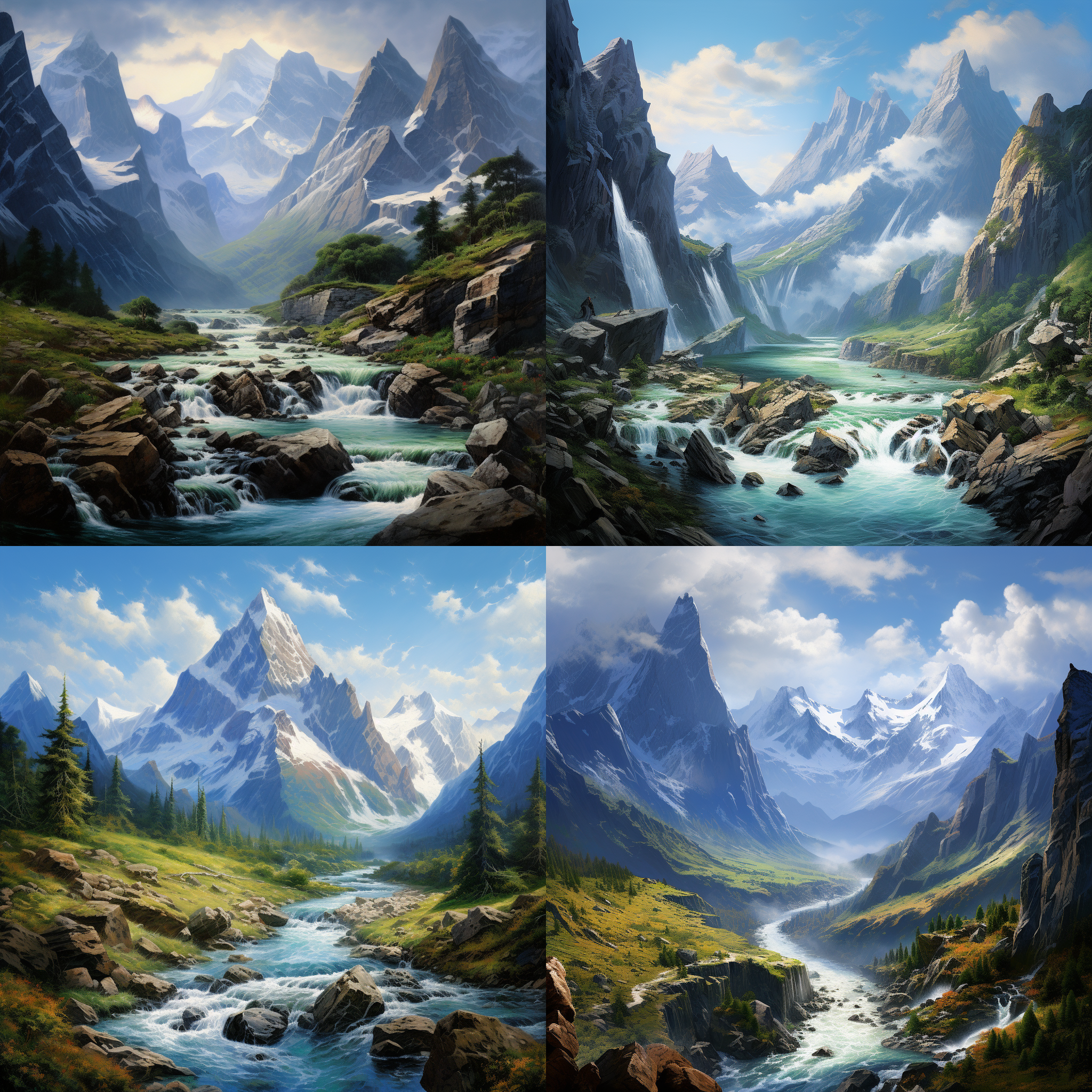 千里江山，万里山河，磅礴气势，大师作品，高清。