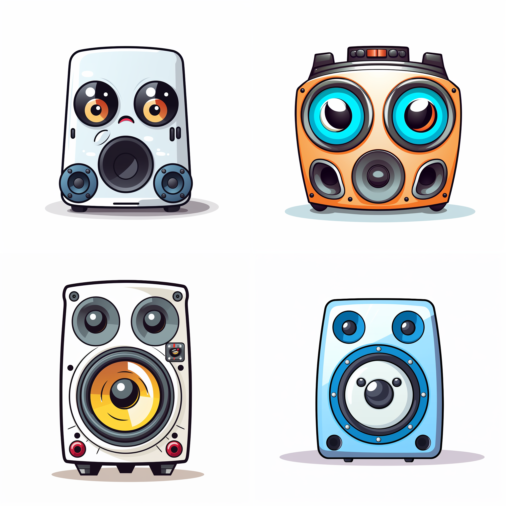 小喇叭卡通矢量图，白色背景